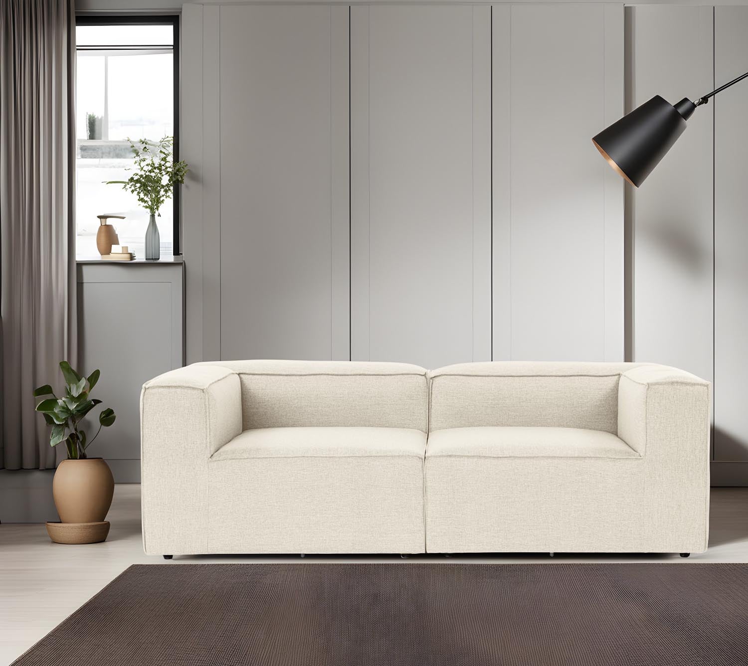 Fora 2 - Ecru in Ecru präsentiert im Onlineshop von KAQTU Design AG. 2er Sofa ist von Atelier Del Sofa