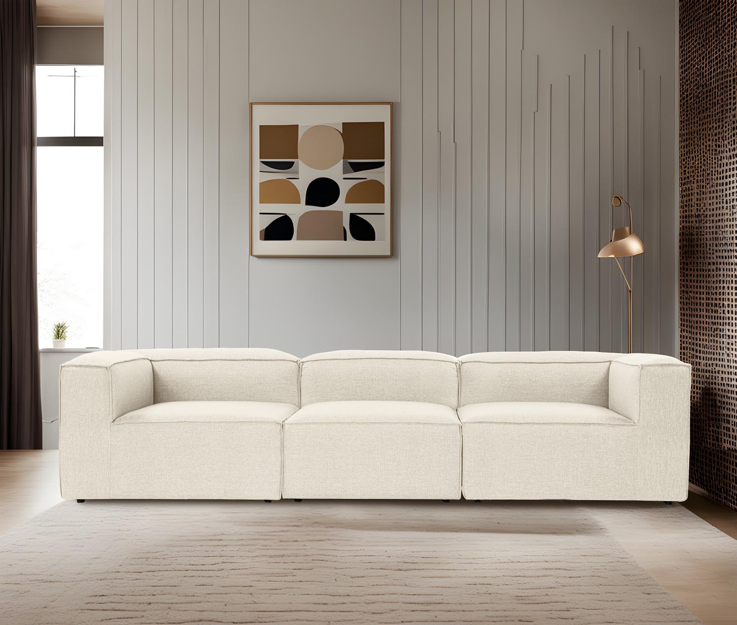 Fora 3 - Ecru in Ecru präsentiert im Onlineshop von KAQTU Design AG. 3er Sofa ist von Atelier Del Sofa