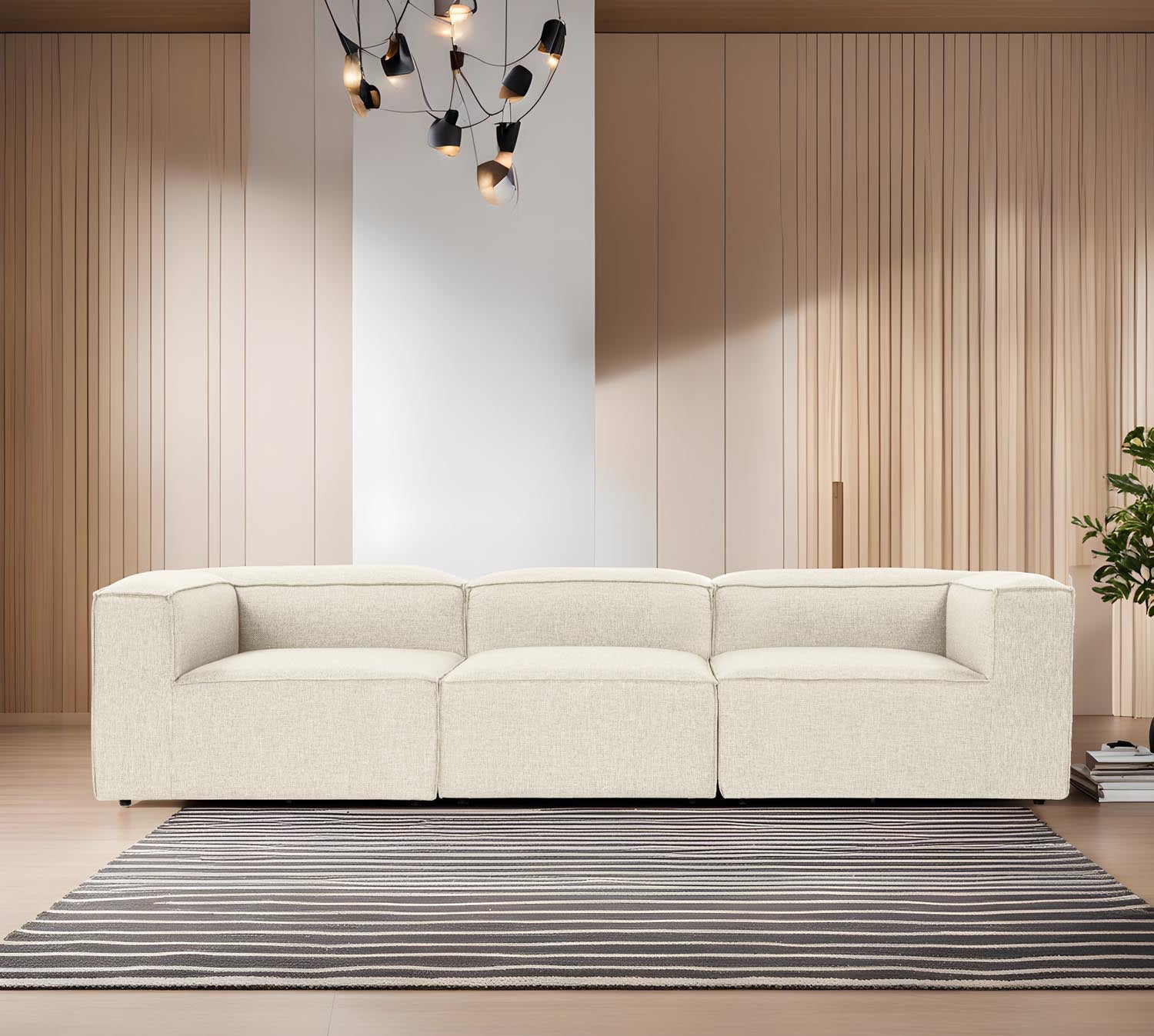 Fora 3 - Ecru in Ecru präsentiert im Onlineshop von KAQTU Design AG. 3er Sofa ist von Atelier Del Sofa