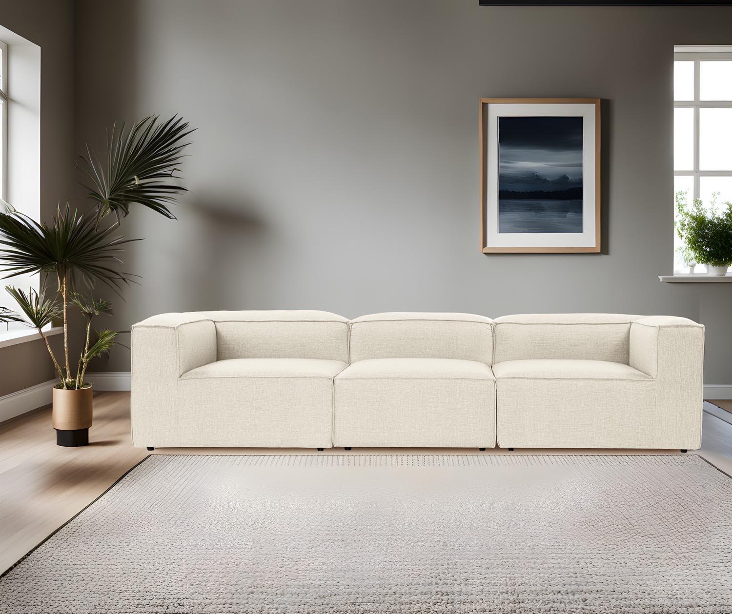 Fora 3 - Ecru in Ecru präsentiert im Onlineshop von KAQTU Design AG. 3er Sofa ist von Atelier Del Sofa