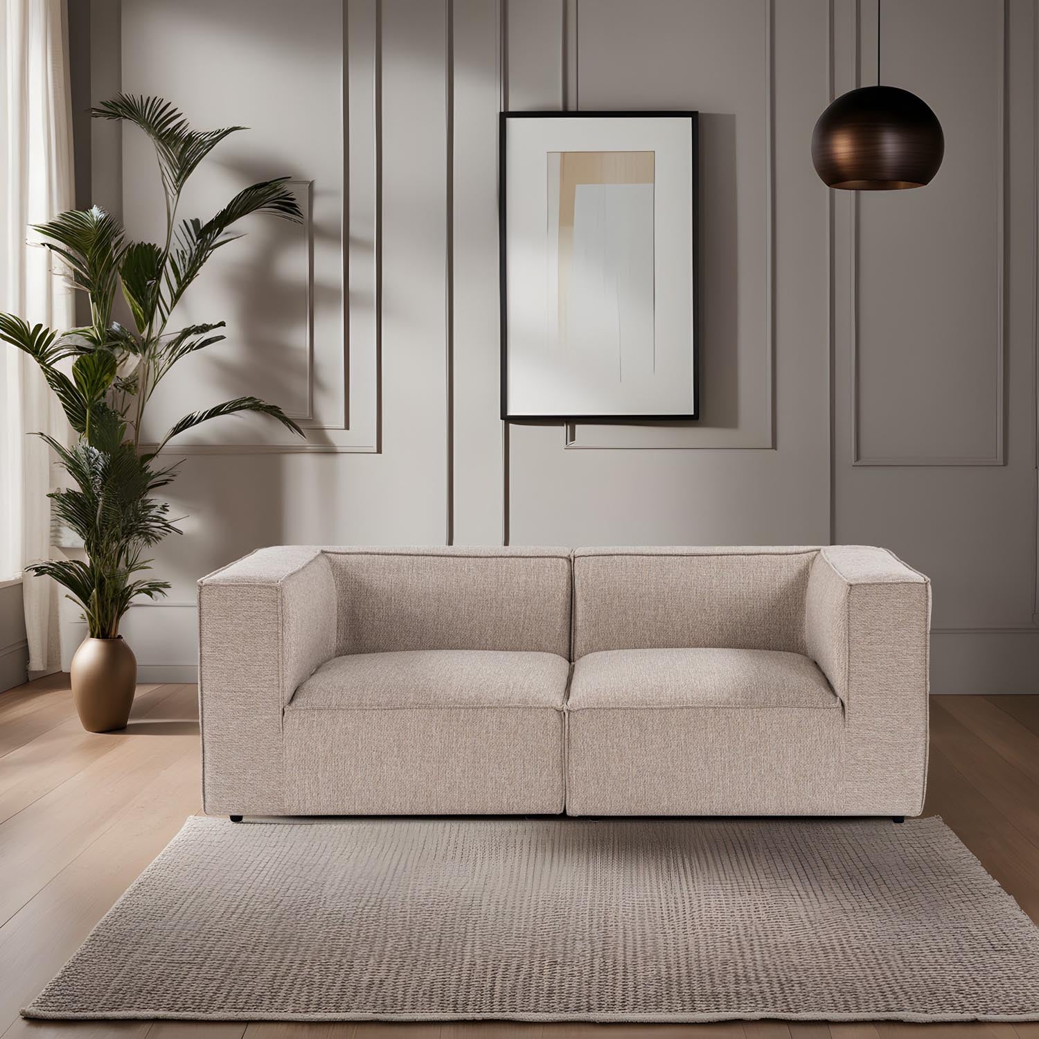 Sora 2 - Sand Beige in Sandbeige präsentiert im Onlineshop von KAQTU Design AG. 2er Sofa ist von Atelier Del Sofa