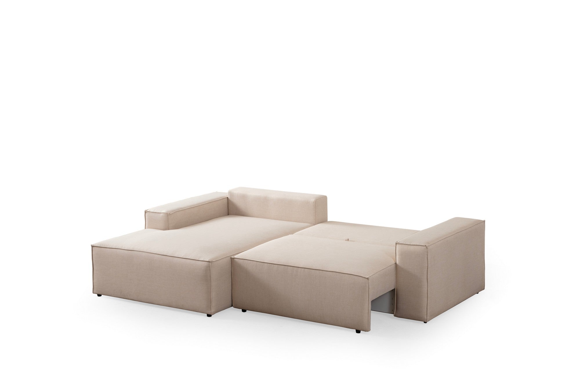 Pırlo Corner Left - Ecru in Ecru präsentiert im Onlineshop von KAQTU Design AG. Bettsofa ist von Atelier Del Sofa
