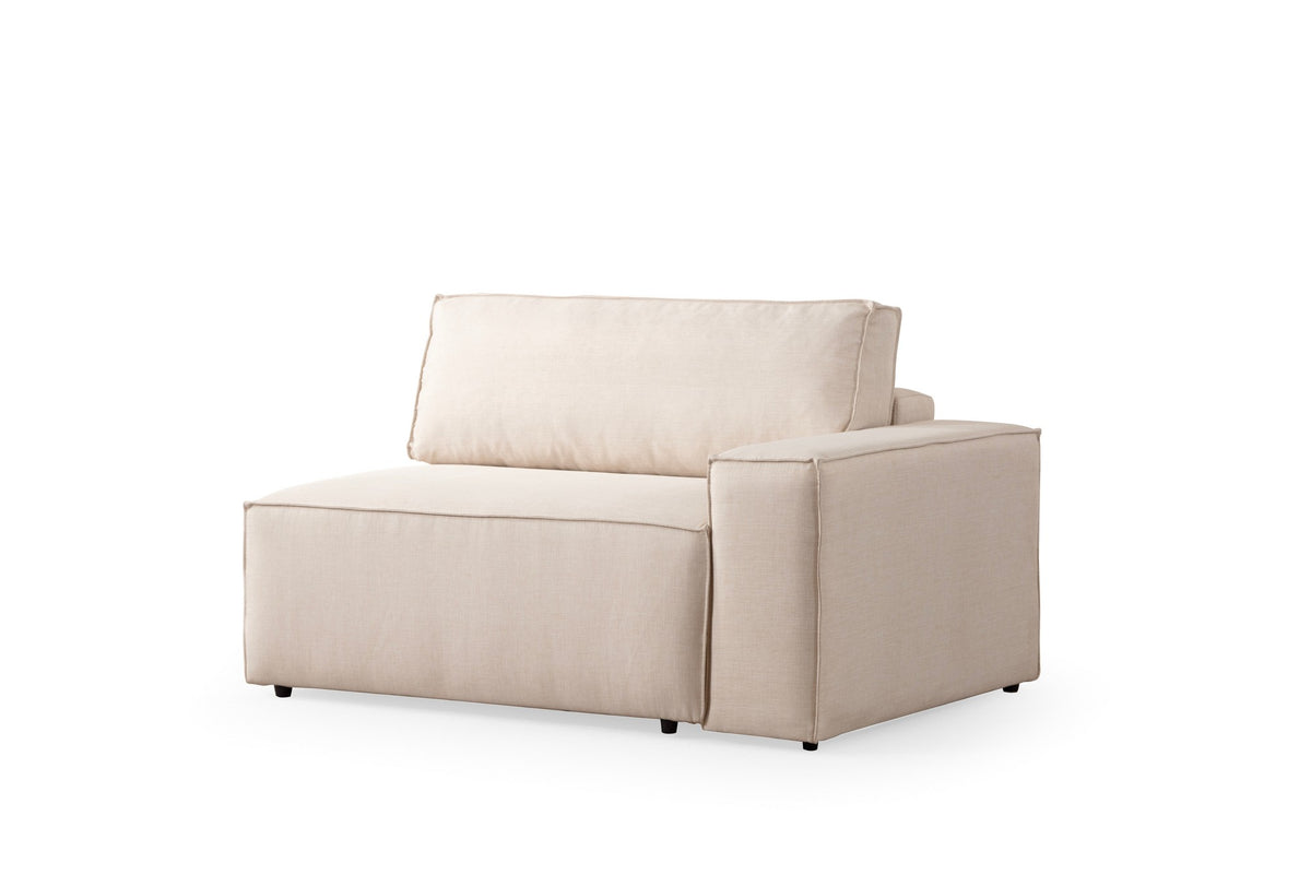 Pırlo Corner Left Bettsofa - Ecru in Ecru präsentiert im Onlineshop von KAQTU Design AG. Bettsofa links ist von Atelier Del Sofa