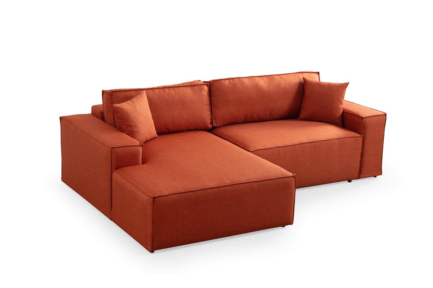Pırlo Corner Left - Orange in Orange präsentiert im Onlineshop von KAQTU Design AG. Bettsofa ist von Atelier Del Sofa