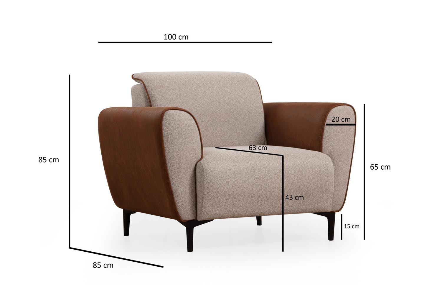 Aren - Beige in Beige Zimt präsentiert im Onlineshop von KAQTU Design AG. Modulares Sofa ist von Atelier Del Sofa