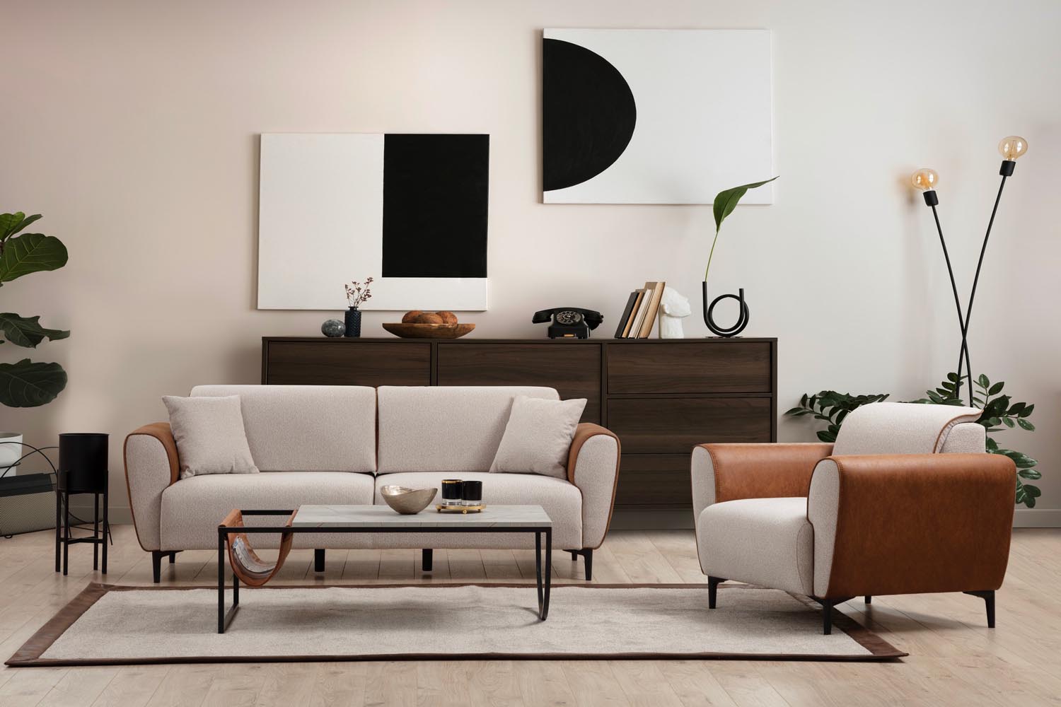 Aren - Beige in Beige Zimt präsentiert im Onlineshop von KAQTU Design AG. Modulares Sofa ist von Atelier Del Sofa