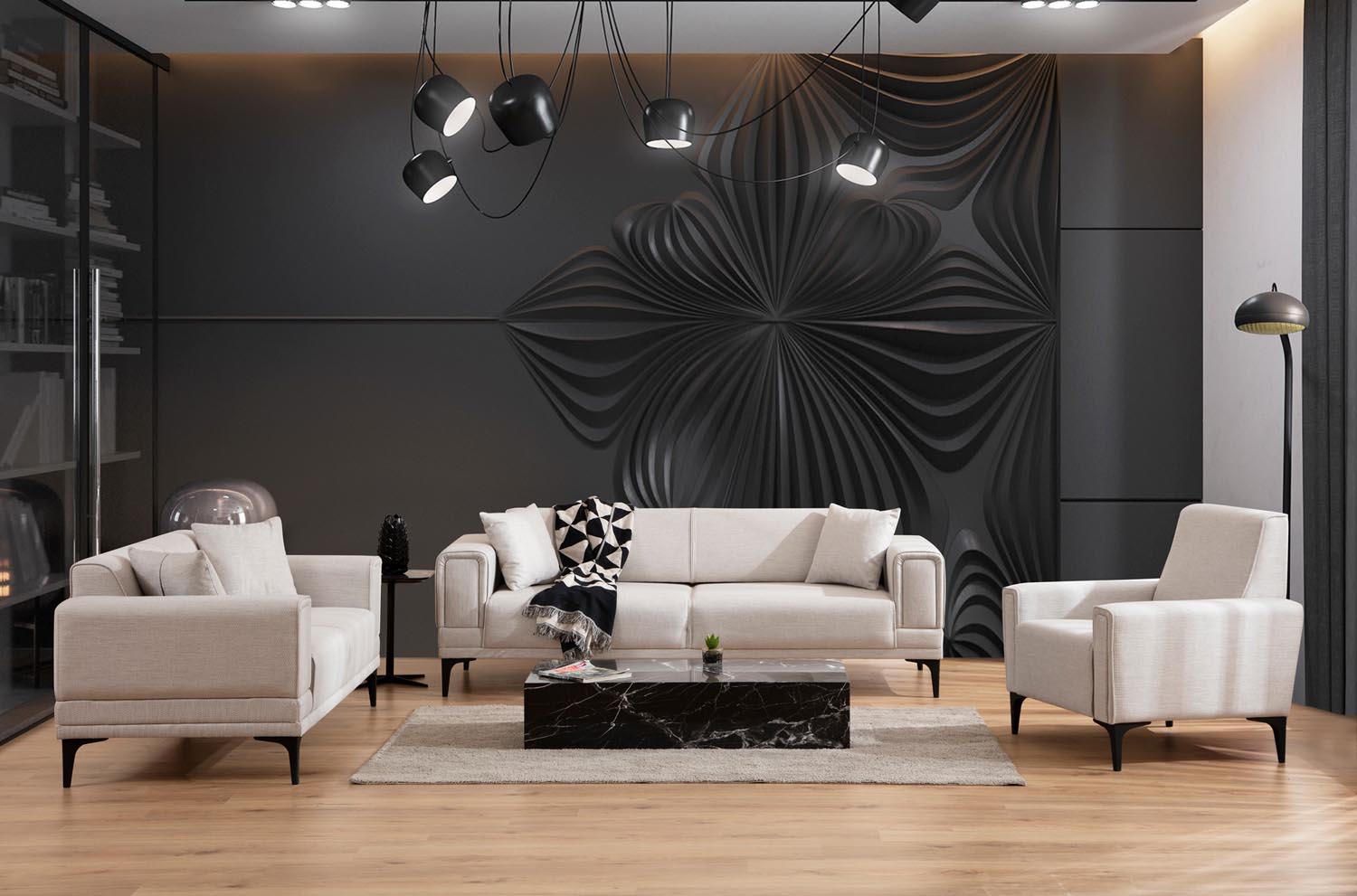Horizon - Ecru in Ecru präsentiert im Onlineshop von KAQTU Design AG. Modulares Sofa ist von Atelier Del Sofa