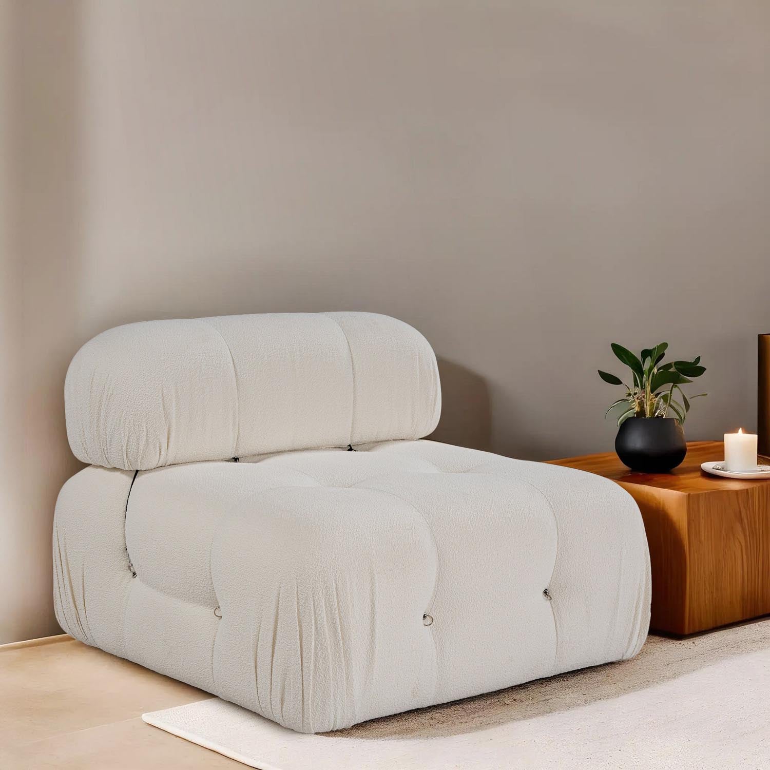Bubble O1 - Beige in Weiss präsentiert im Onlineshop von KAQTU Design AG. Modulares Sofa ist von Atelier Del Sofa