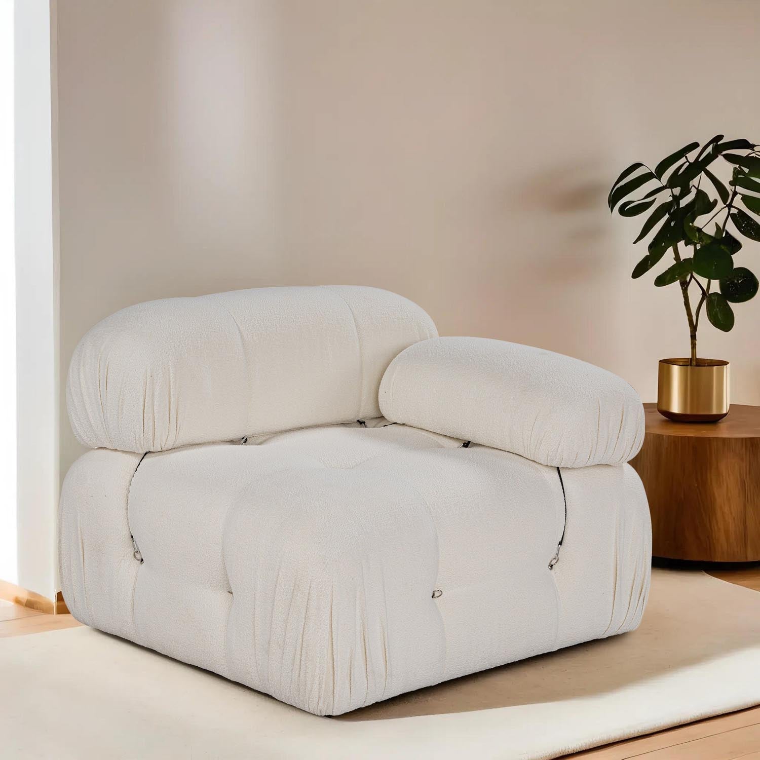 Bubble 1R - Beige in Weiss präsentiert im Onlineshop von KAQTU Design AG. Modulares Sofa ist von Atelier Del Sofa