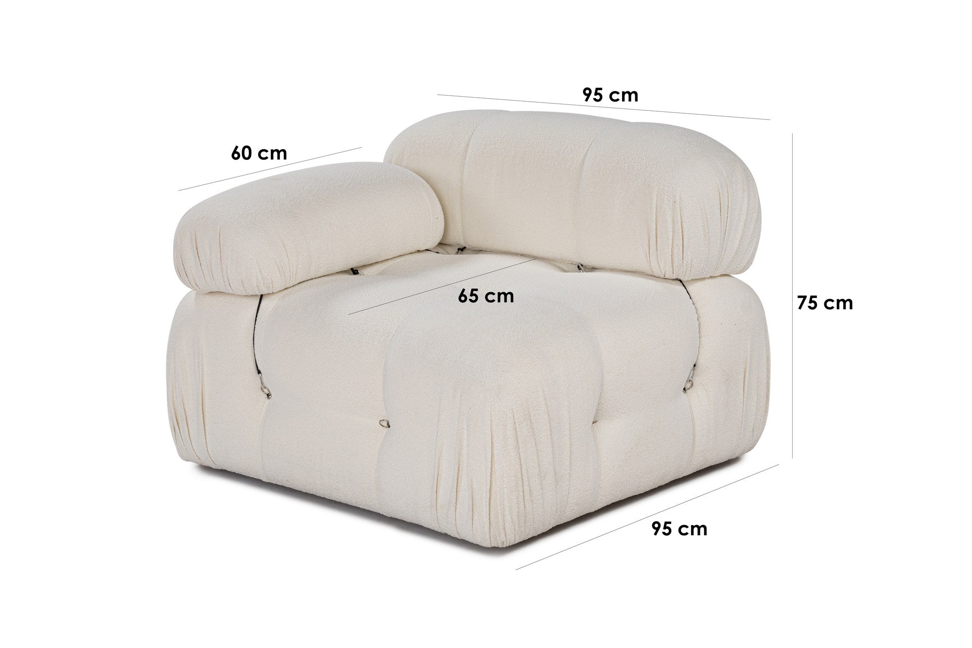 Bubble L1 - Beige in Weiss präsentiert im Onlineshop von KAQTU Design AG. Modulares Sofa ist von Atelier Del Sofa