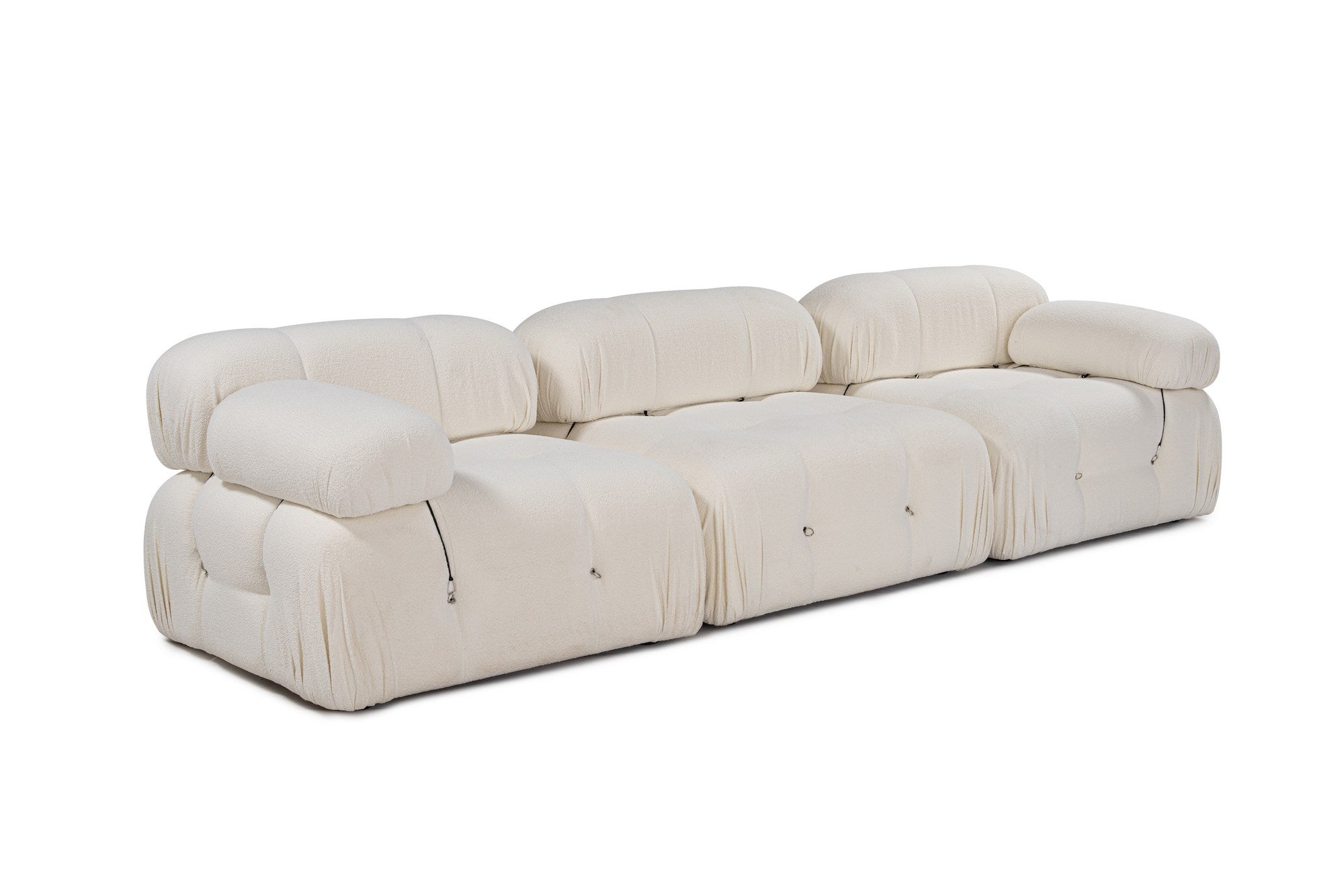 Bubble 3 Seater ( L1-O1-1R) V2 - Bouclette in Weiss präsentiert im Onlineshop von KAQTU Design AG. 3er Sofa ist von Atelier Del Sofa