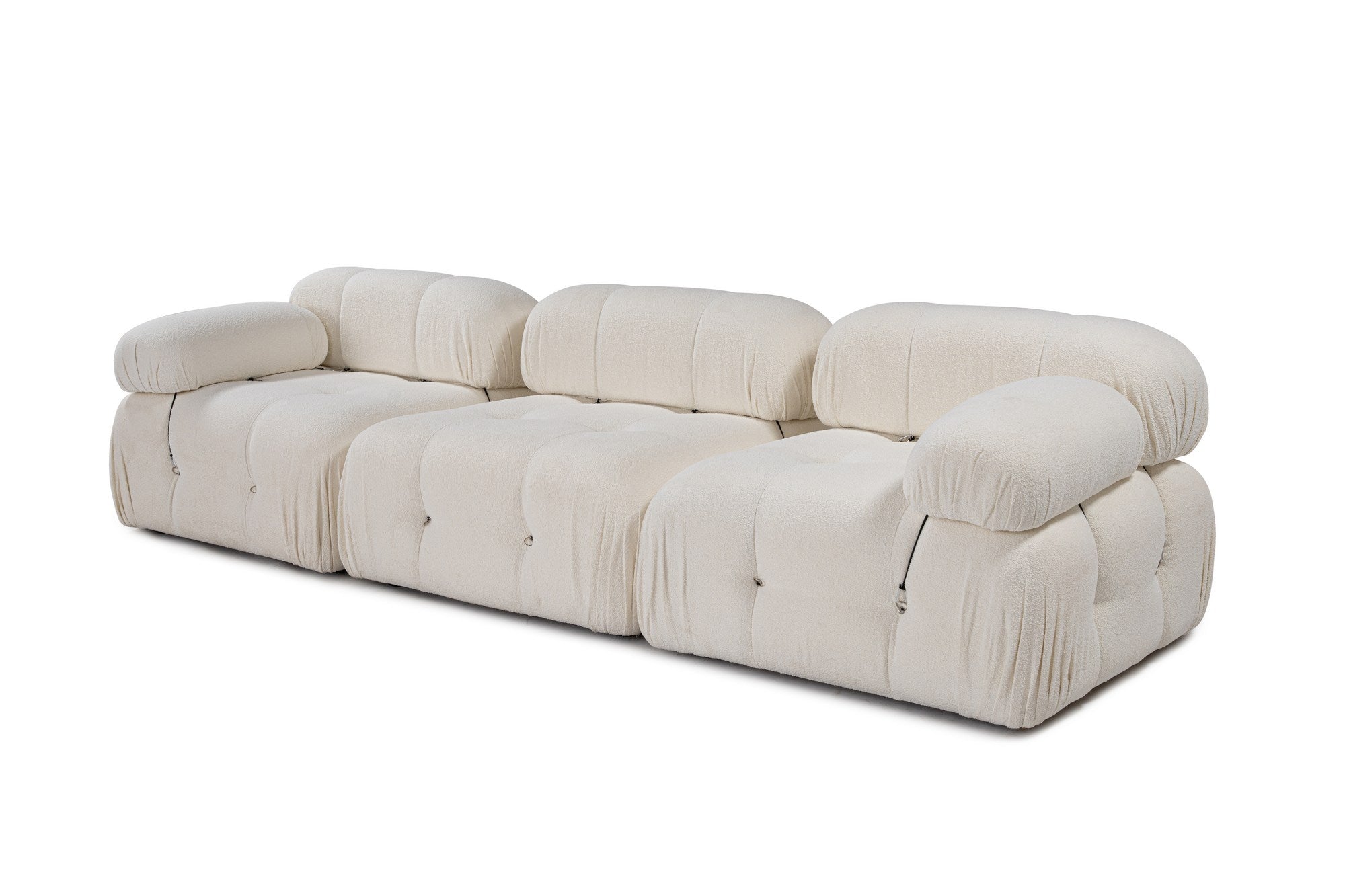 Bubble 3 Seater ( L1-O1-1R) V2 - Bouclette in Weiss präsentiert im Onlineshop von KAQTU Design AG. 3er Sofa ist von Atelier Del Sofa
