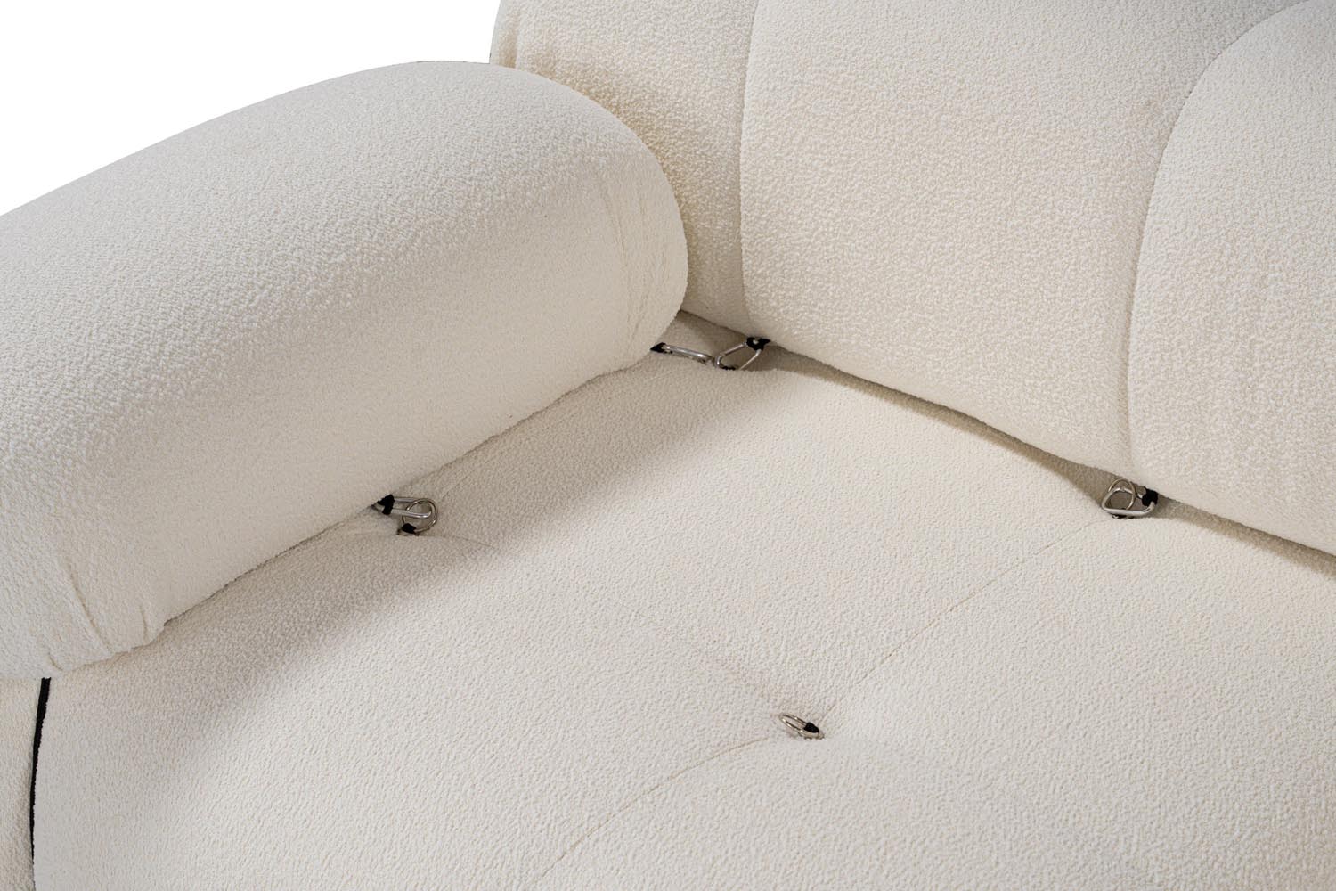Bubble Beige L1-O1-1R-PUF in Weiss präsentiert im Onlineshop von KAQTU Design AG. Ecksofa ist von Atelier Del Sofa