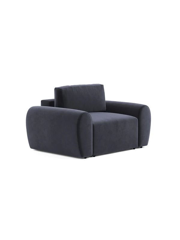 Petrolblaues 1-Sitzer Sofa Mono P mit Gestell aus Buchenholz und Spanplatte, Kunststoffbeinen und gepolsterter Sitzfläche aus Schaumstoff.
