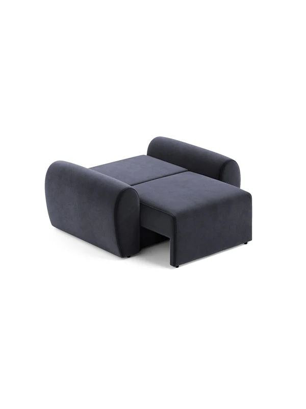 Petrolblaues 1-Sitzer Sofa Mono P mit Gestell aus Buchenholz und Spanplatte, Kunststoffbeinen und gepolsterter Sitzfläche aus Schaumstoff.