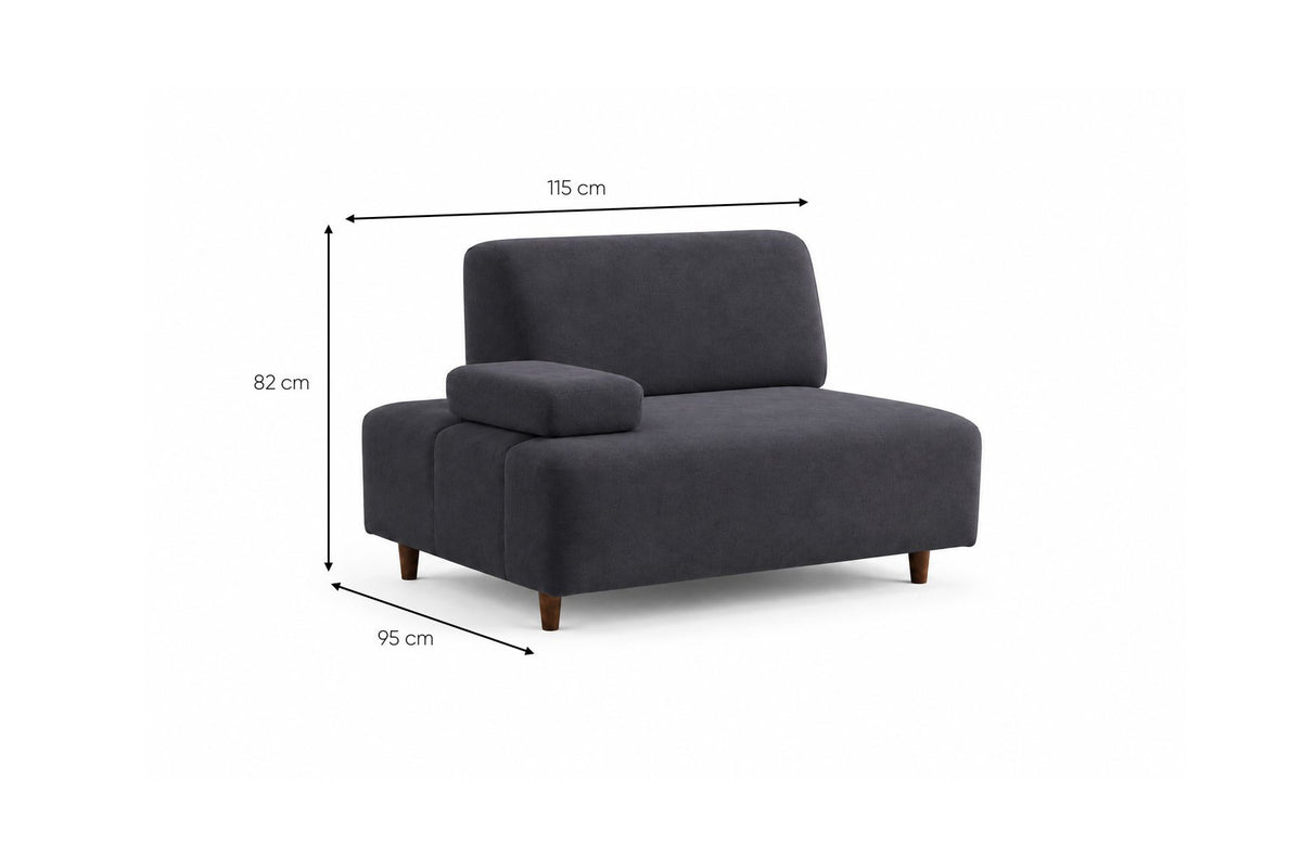 Petrolblaues 3-Sitzer-Sofa Madlen mit Polyesterbezug, hohen Kunststoffbeinen und geradliniger Form, Gestell aus Buchenholz und Spanplatte.