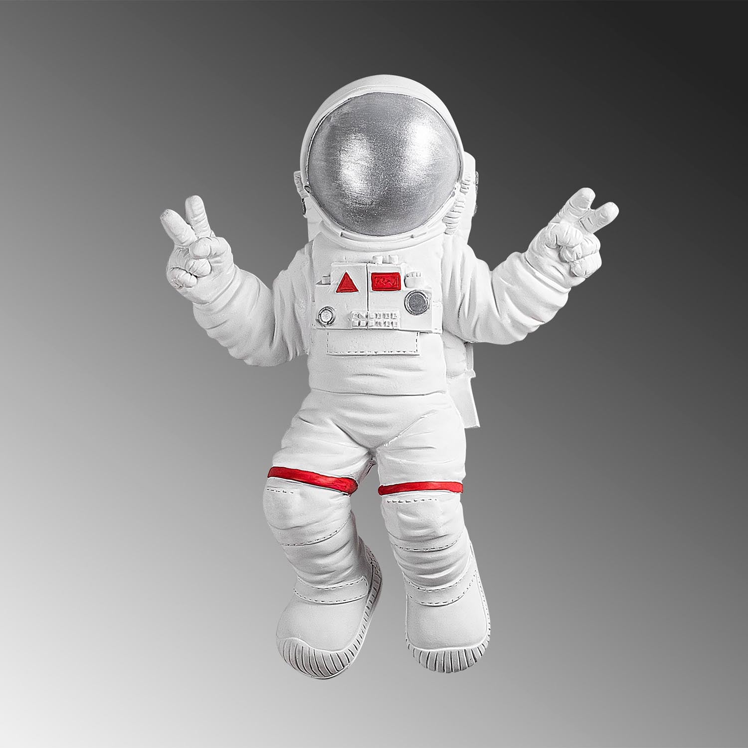 Peace Sign Astronaut - 2 in Weiss
 Grau präsentiert im Onlineshop von KAQTU Design AG. Wanddeko ist von Wallity