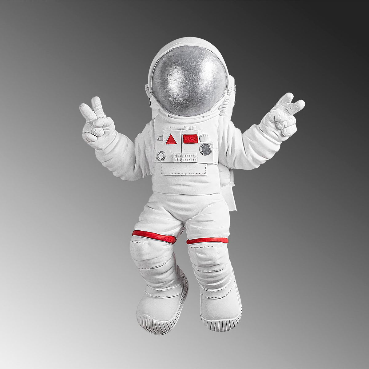 Peace Sign Astronaut Wanddeko - Weiss
 Grau in Weiss / Grau präsentiert im Onlineshop von KAQTU Design AG. Wanddeko ist von Wallity