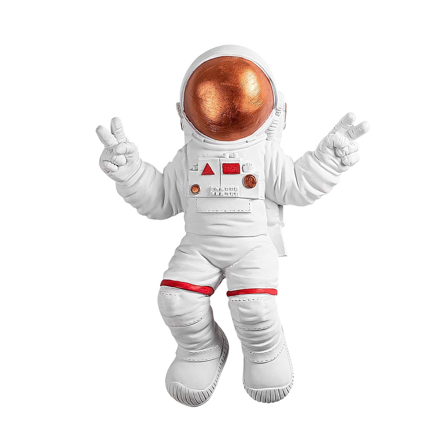 Peace Sign Astronaut - 3 in Weiss
 Bronze präsentiert im Onlineshop von KAQTU Design AG. Wanddeko ist von Wallity