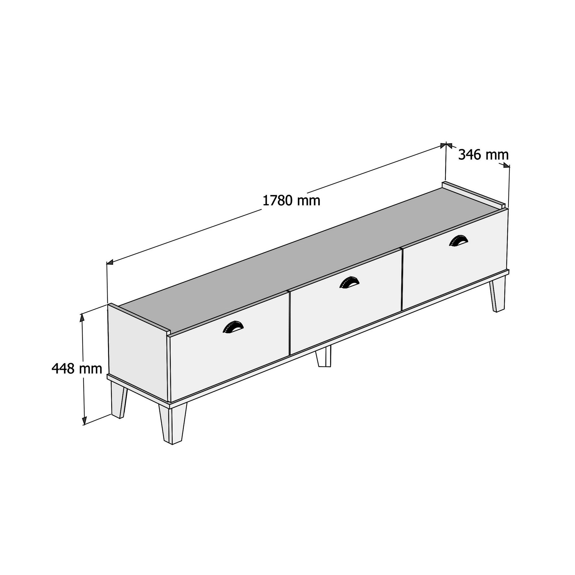 Sumer E3620 in Eiche Weiss präsentiert im Onlineshop von KAQTU Design AG. Sideboard ist von Hanah Home