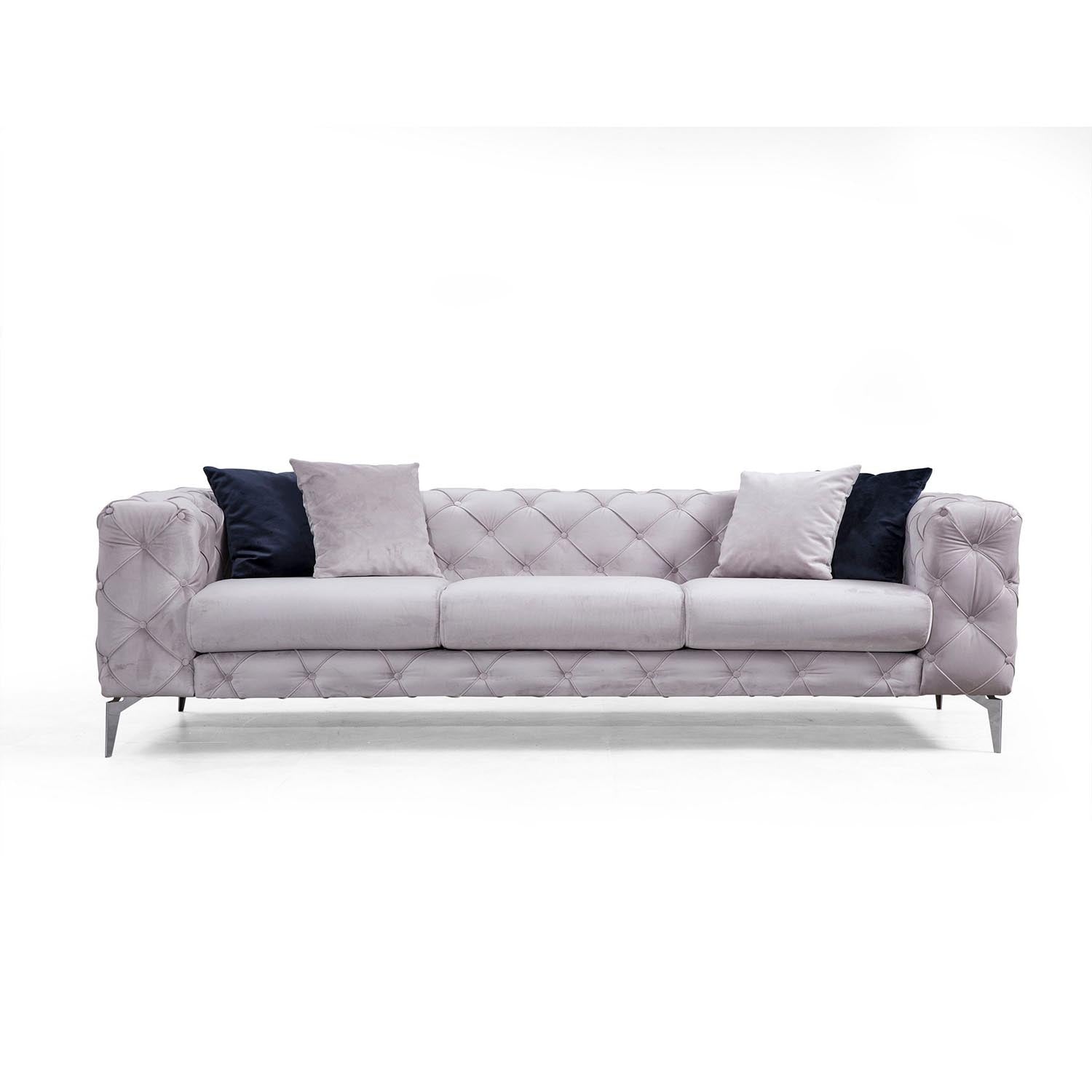 Como - Light Grey in Hellgrau präsentiert im Onlineshop von KAQTU Design AG. 3er Sofa ist von Atelier Del Sofa