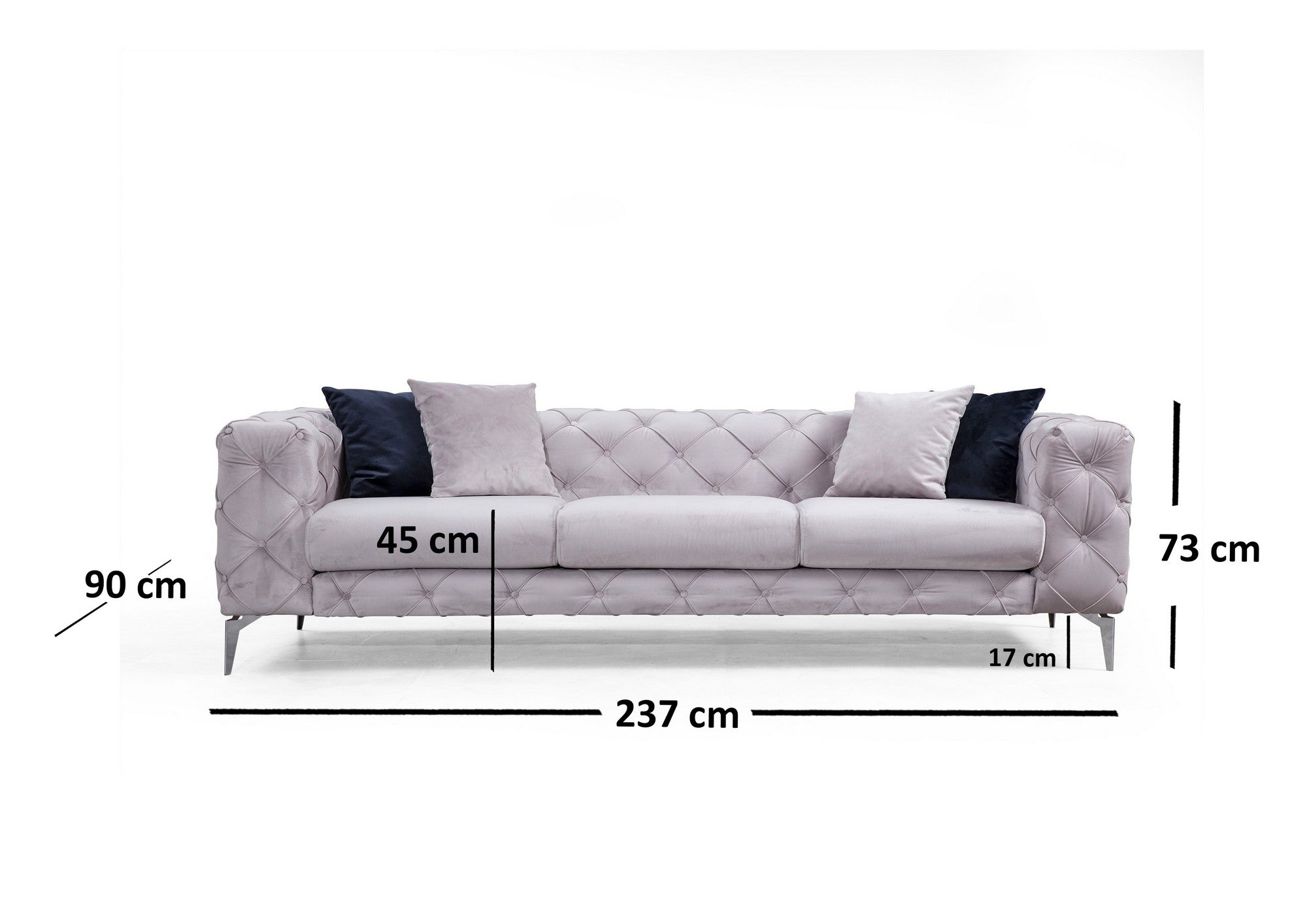 Como - Light Grey in Hellgrau präsentiert im Onlineshop von KAQTU Design AG. 3er Sofa ist von Atelier Del Sofa