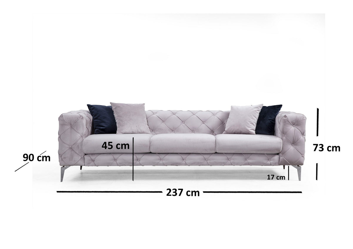 Como - Light Grey in Hellgrau präsentiert im Onlineshop von KAQTU Design AG. 3er Sofa ist von Atelier Del Sofa