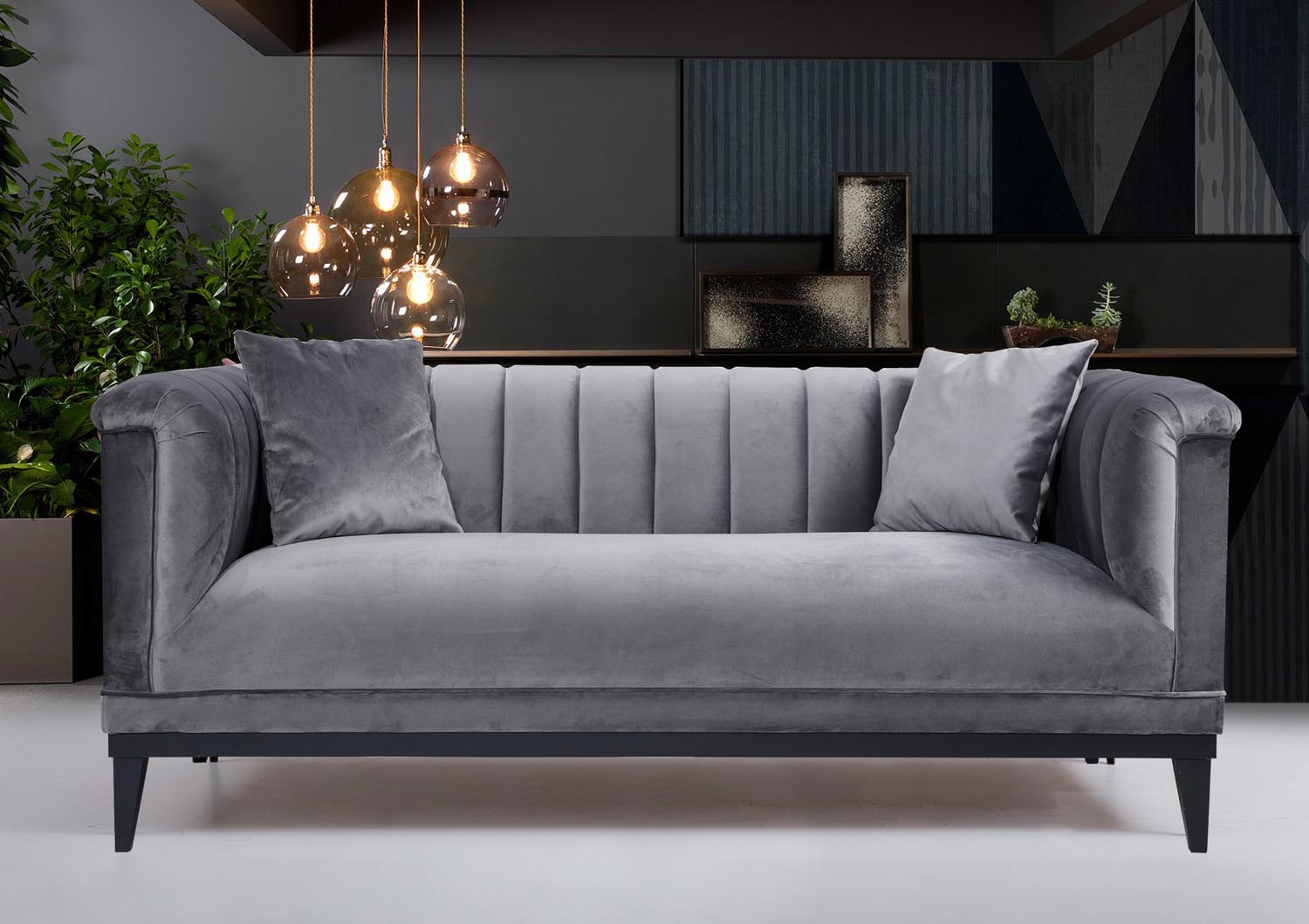 Trendy - Dark Grey in Dunkelgrau präsentiert im Onlineshop von KAQTU Design AG. 2er Sofa ist von Atelier Del Sofa