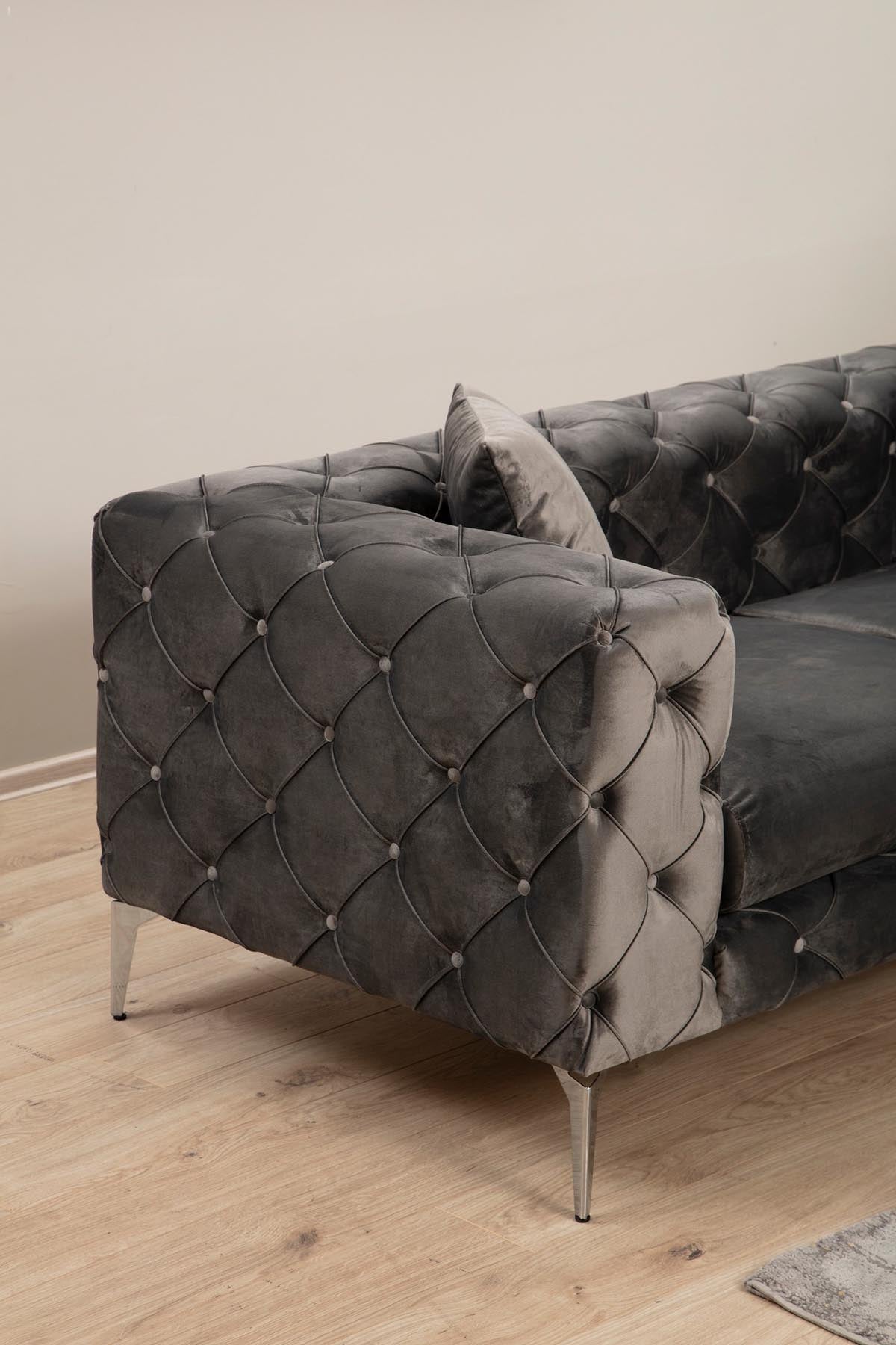 Como 3 Seater - Anthracite in Anthrazit präsentiert im Onlineshop von KAQTU Design AG. 3er Sofa ist von Atelier Del Sofa