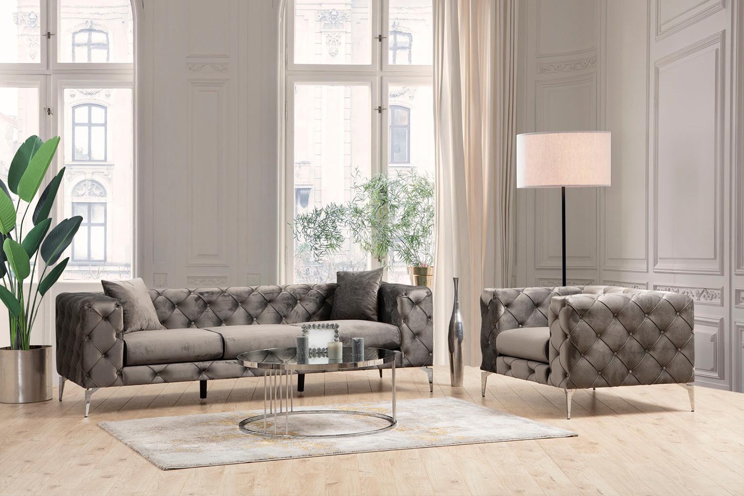 Como 3 Seater - Anthracite in Anthrazit präsentiert im Onlineshop von KAQTU Design AG. 3er Sofa ist von Atelier Del Sofa