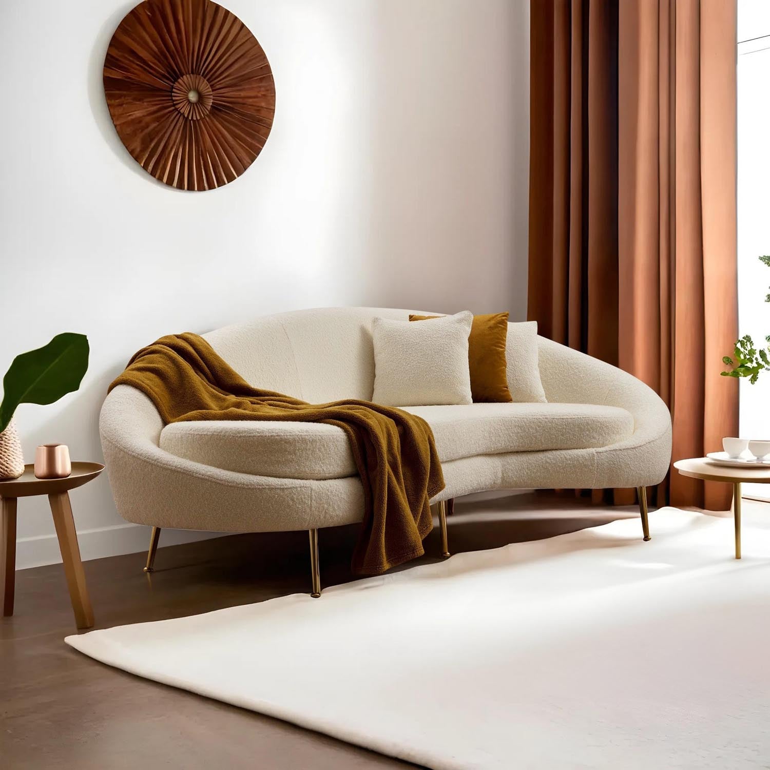 Eses - Cream Bouclett in Sahne präsentiert im Onlineshop von KAQTU Design AG. 3er Sofa ist von Atelier Del Sofa