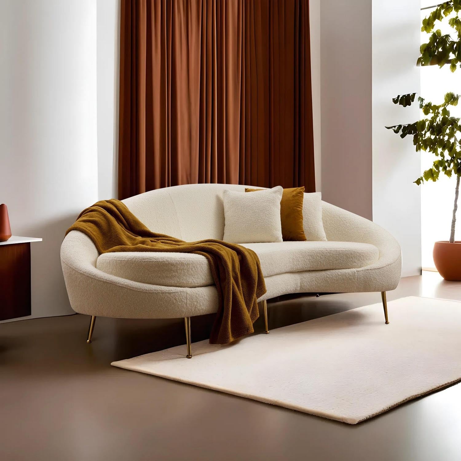 Eses - Cream Bouclett in Sahne präsentiert im Onlineshop von KAQTU Design AG. 3er Sofa ist von Atelier Del Sofa