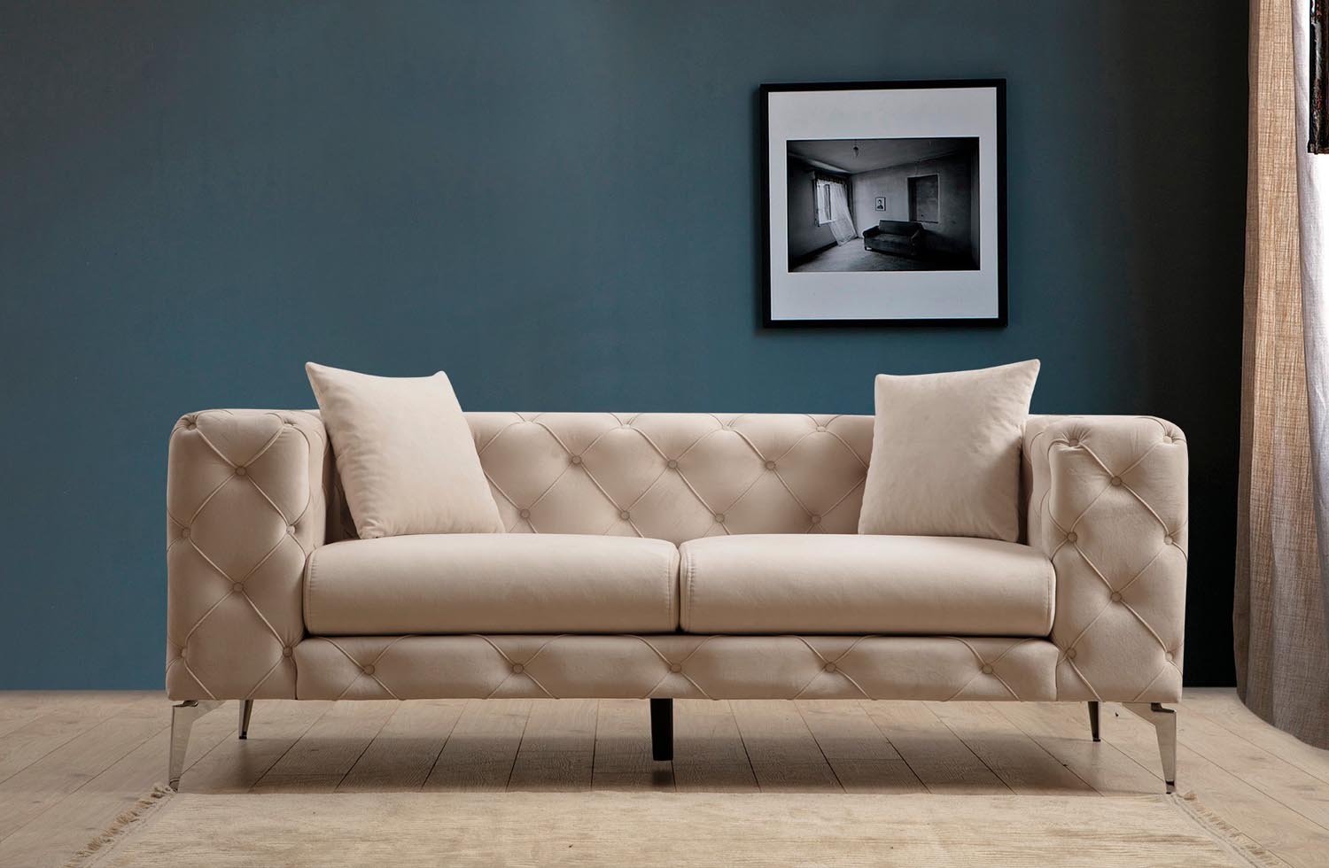 Como - Ecru in Ecru präsentiert im Onlineshop von KAQTU Design AG. 2er Sofa ist von Atelier Del Sofa
