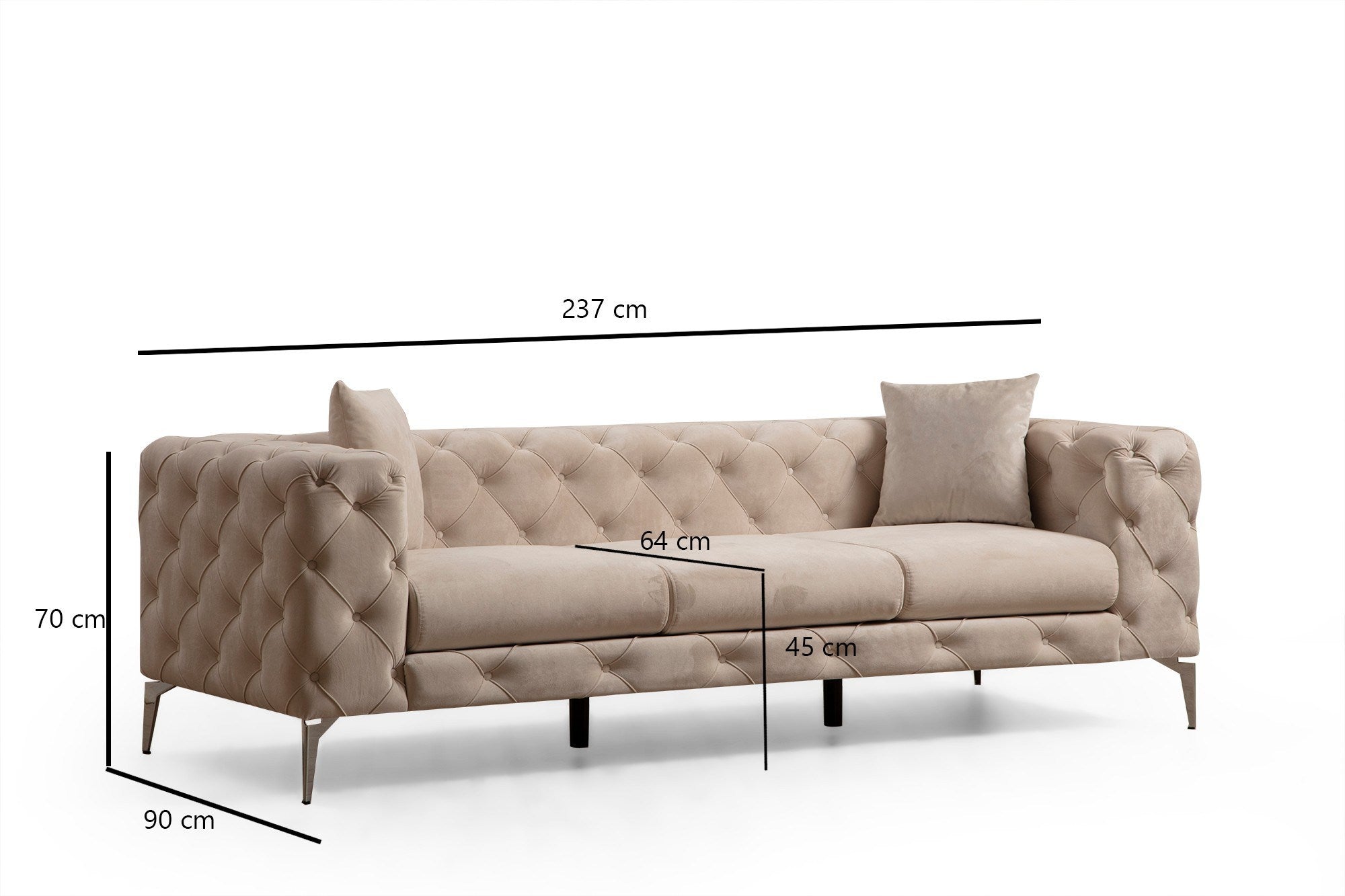 Como - Ecru in Ecru präsentiert im Onlineshop von KAQTU Design AG. 3er Sofa ist von Atelier Del Sofa