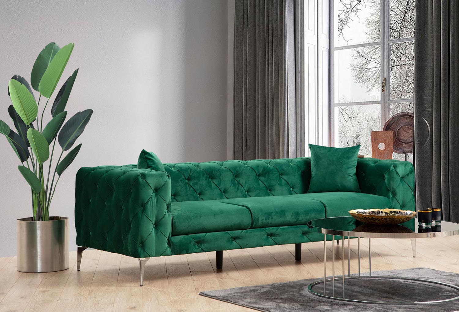 Como - Green in Grün präsentiert im Onlineshop von KAQTU Design AG. 3er Sofa ist von Atelier Del Sofa