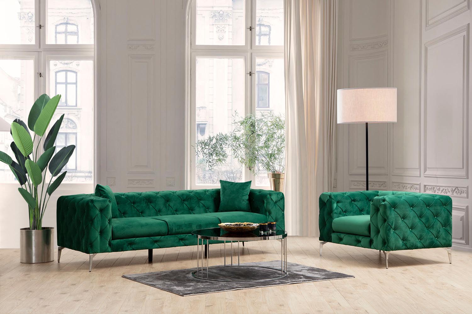 Como - Green in Grün präsentiert im Onlineshop von KAQTU Design AG. 3er Sofa ist von Atelier Del Sofa