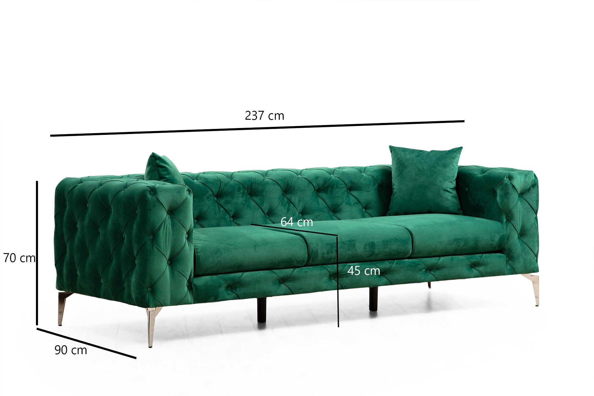 Como - Green in Grün präsentiert im Onlineshop von KAQTU Design AG. 3er Sofa ist von Atelier Del Sofa