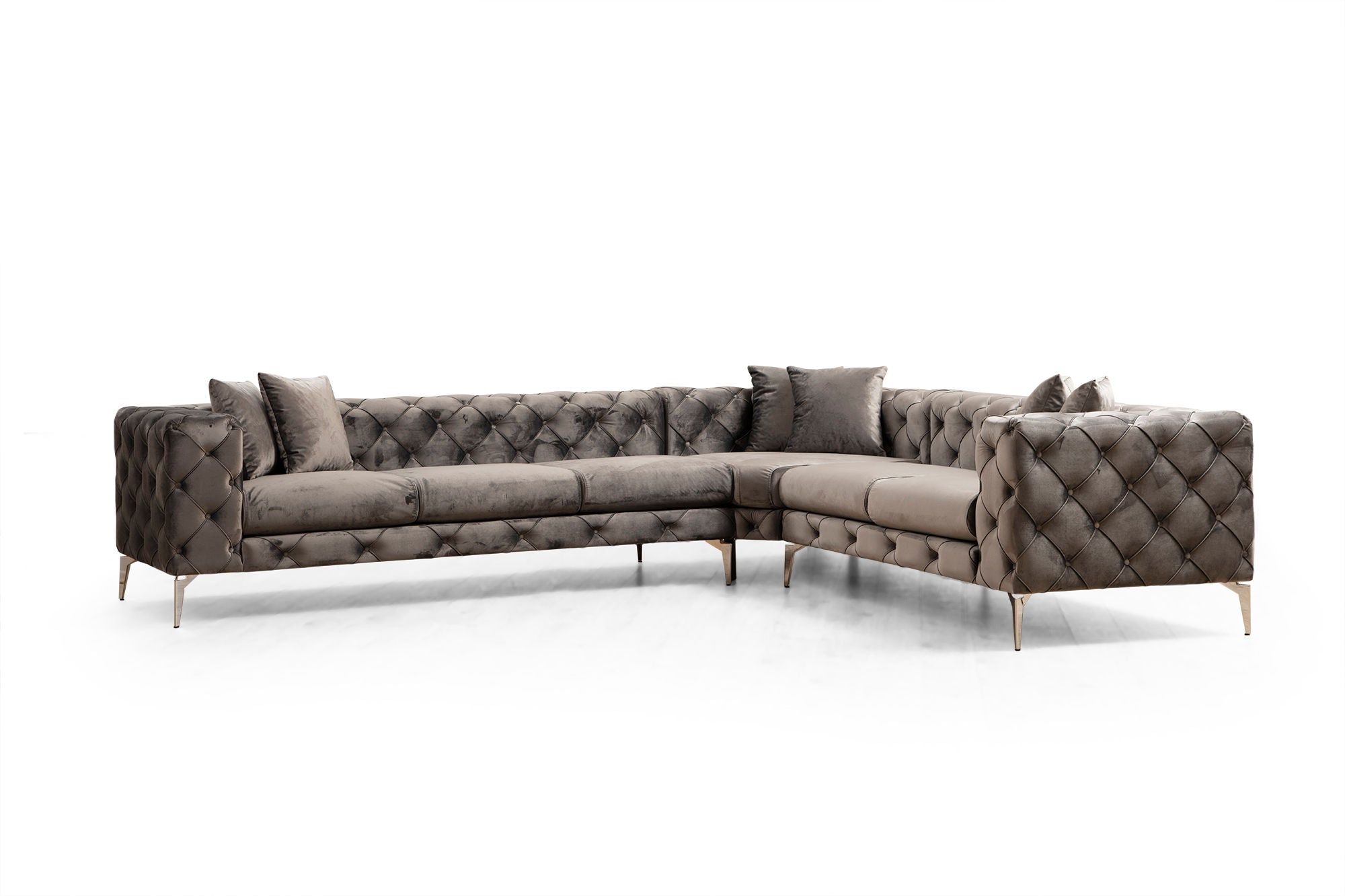 Como Right - Anthracite in Anthrazit präsentiert im Onlineshop von KAQTU Design AG. Ecksofa ist von Atelier Del Sofa