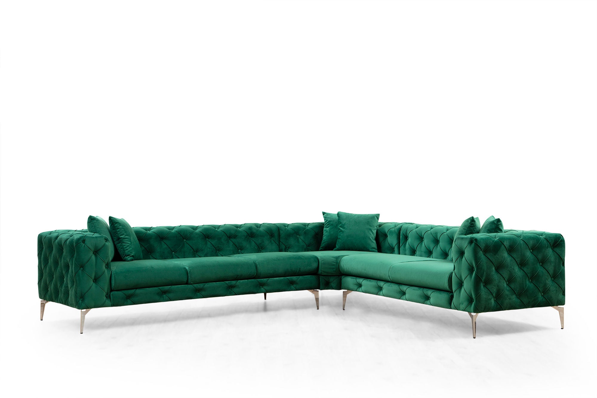 Como Right - Green in Grün präsentiert im Onlineshop von KAQTU Design AG. Ecksofa ist von Atelier Del Sofa