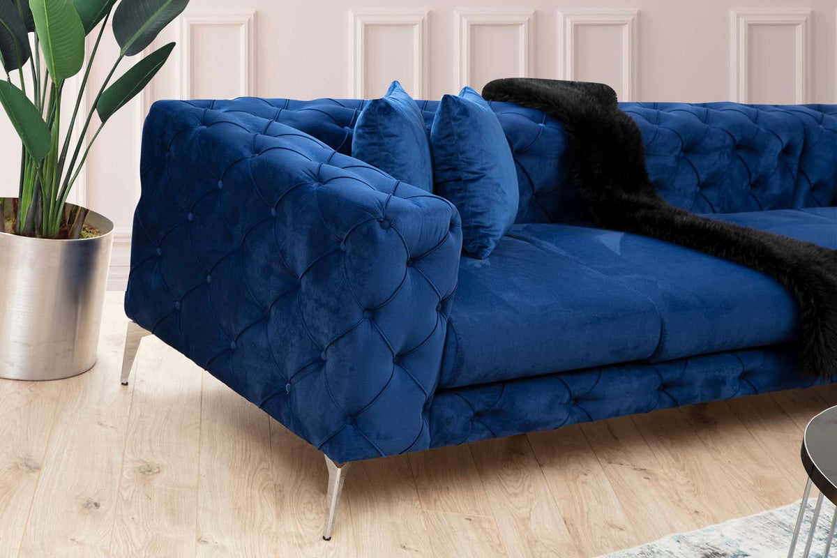 Como Right Ecksofa - Marineblau in Marineblau präsentiert im Onlineshop von KAQTU Design AG. Ecksofa ist von Atelier Del Sofa