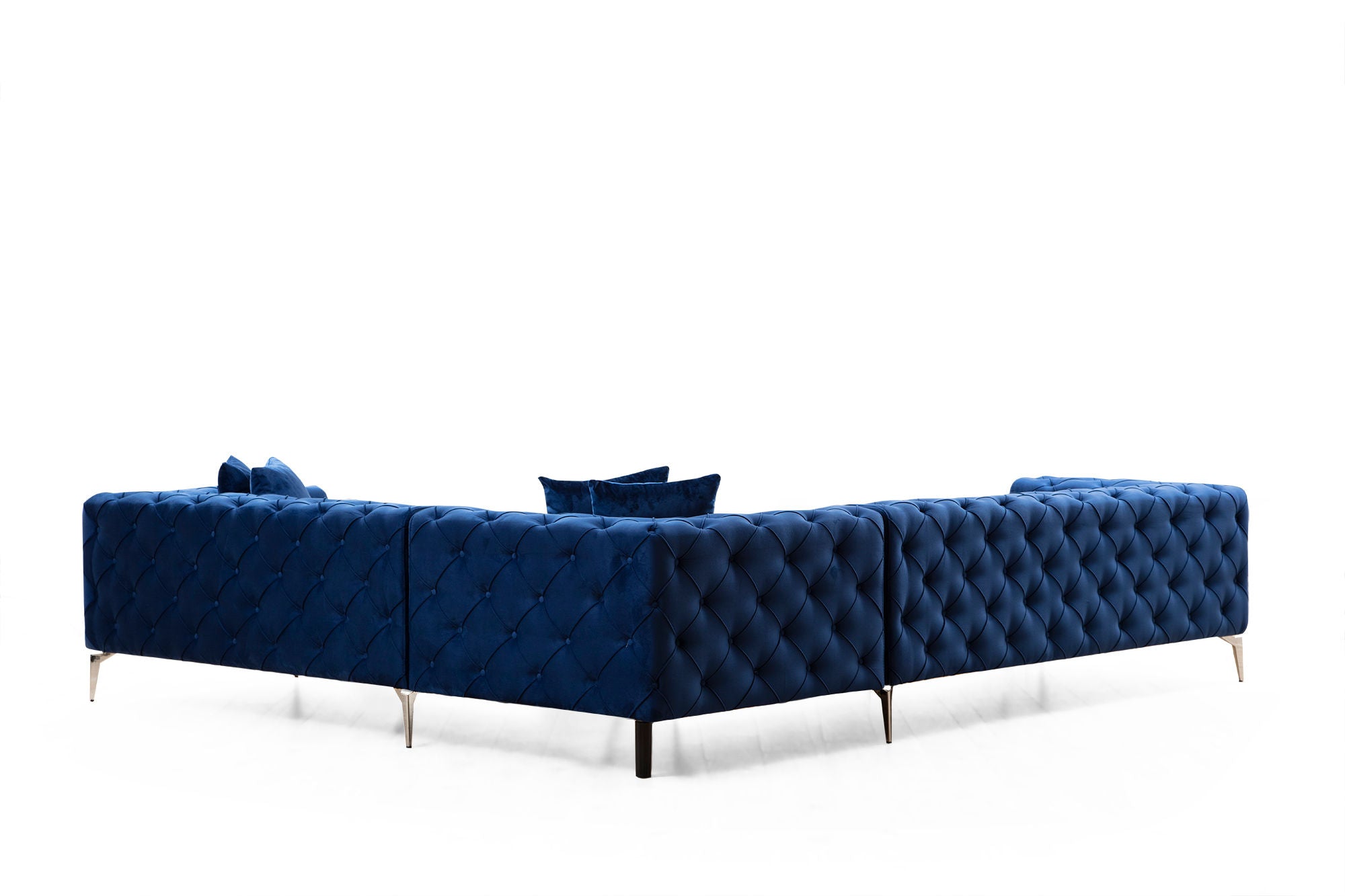 Como Right - Navy Blue in Marineblau präsentiert im Onlineshop von KAQTU Design AG. Ecksofa ist von Atelier Del Sofa