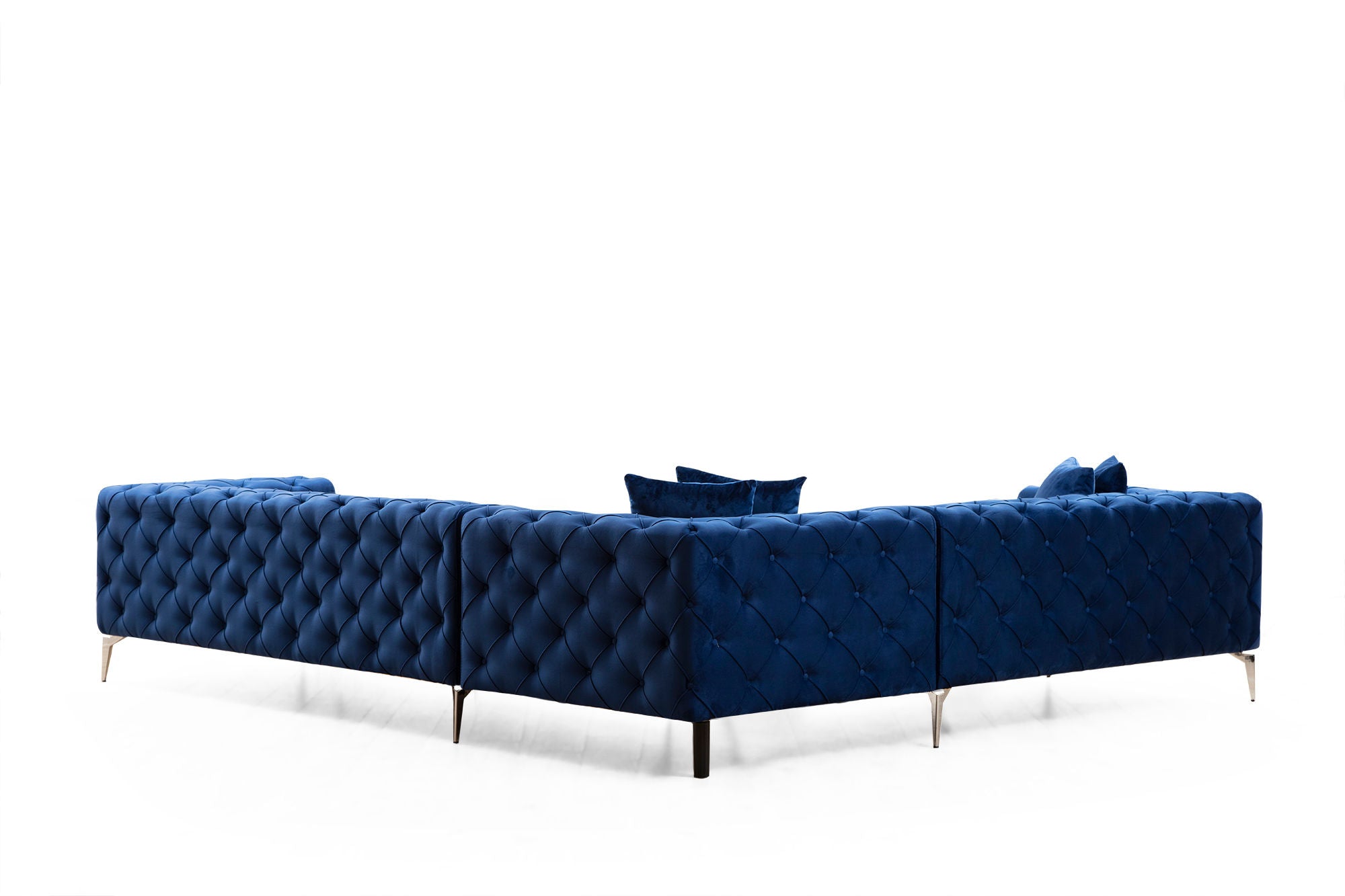 Como Left - Navy Blue in Marineblau präsentiert im Onlineshop von KAQTU Design AG. Ecksofa ist von Atelier Del Sofa