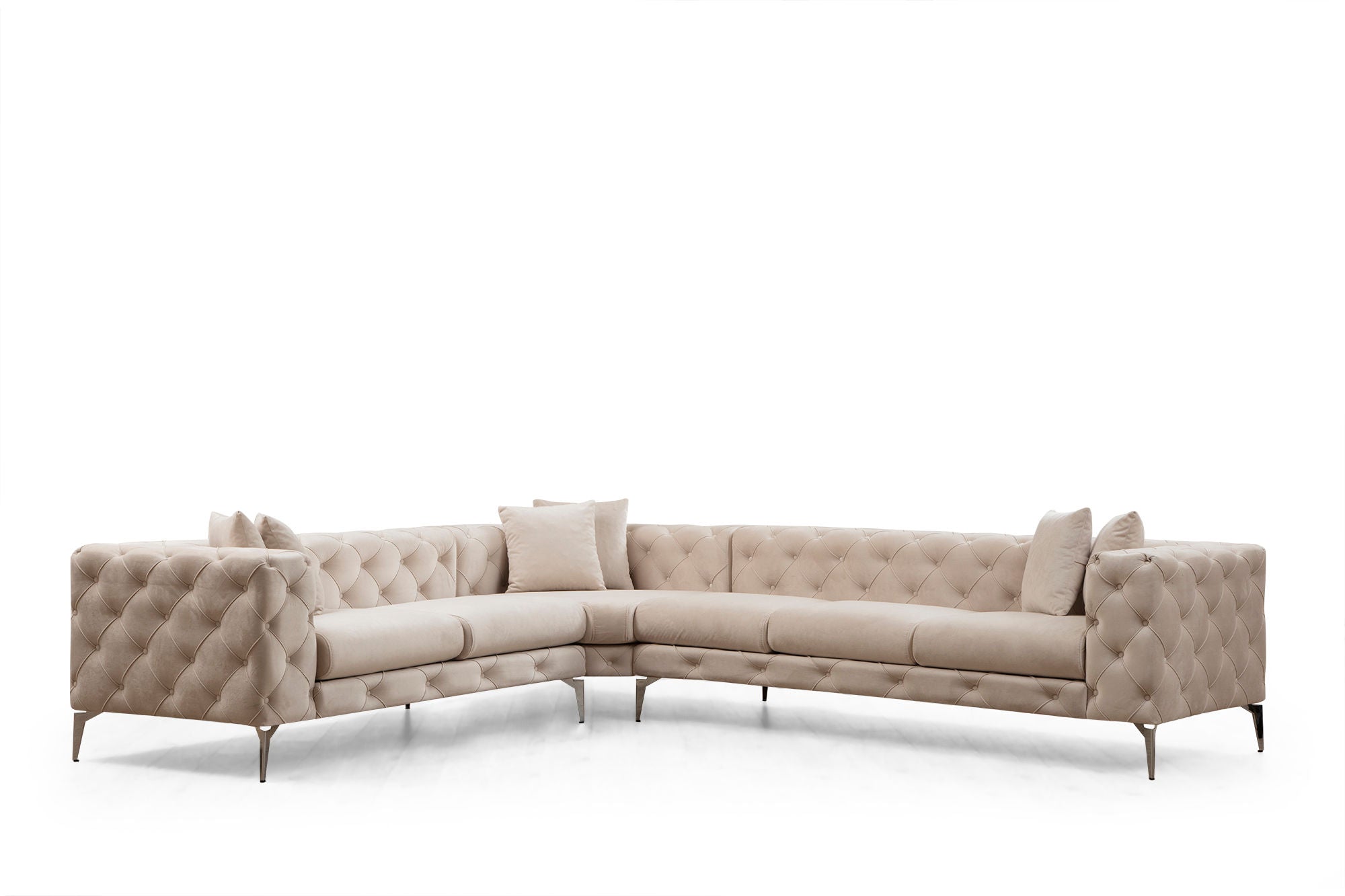 Como Left - Ecru in Ecru präsentiert im Onlineshop von KAQTU Design AG. Ecksofa ist von Atelier Del Sofa