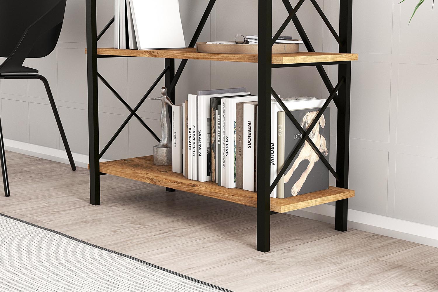 Nero Elit in Atlantische Kiefer Schwarz präsentiert im Onlineshop von KAQTU Design AG. Bücherregal ist von Hanah Home