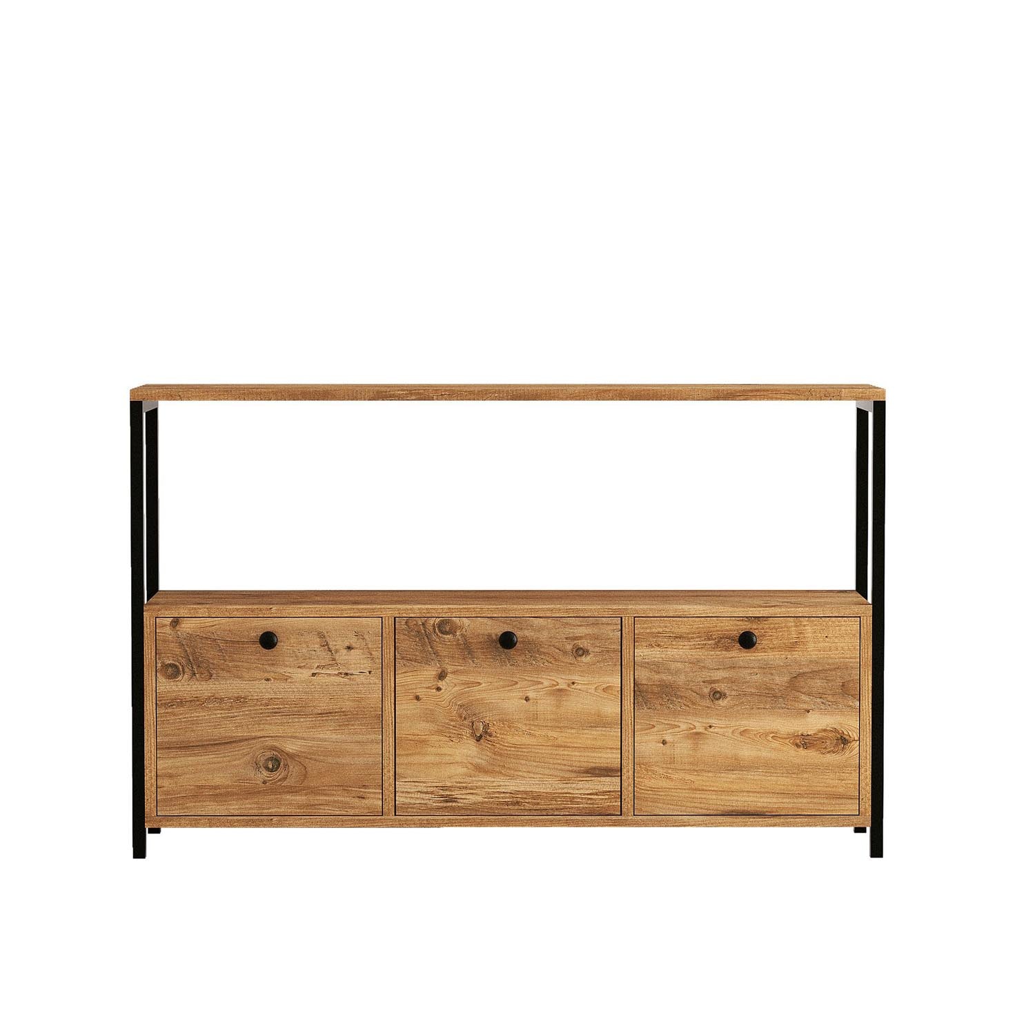 Nero v2 - Atlantic Pine, Black in Atlantische Kiefer Schwarz präsentiert im Onlineshop von KAQTU Design AG. High-Sideboard ist von Hanah Home