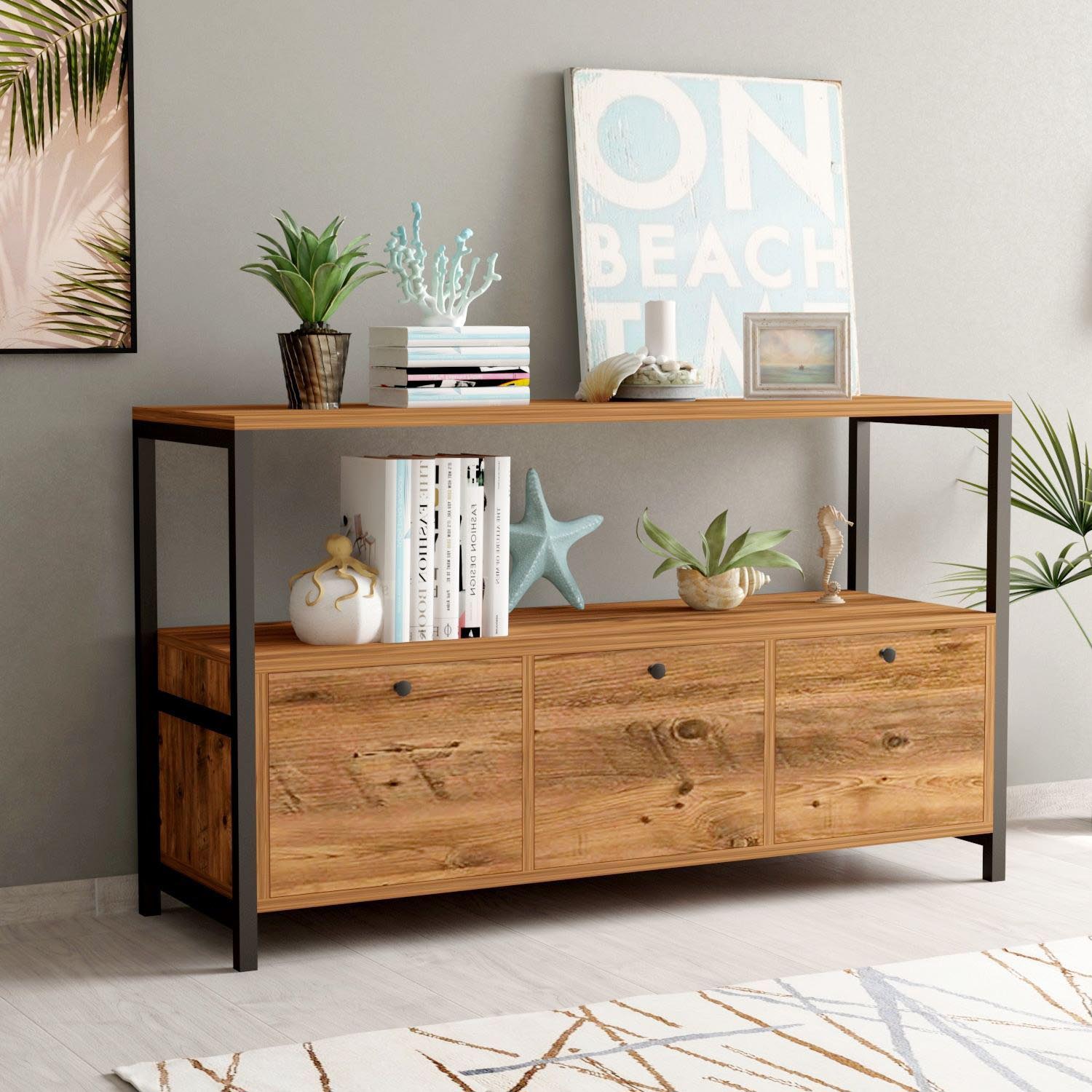Nero v2 - Atlantic Pine, Black in Atlantische Kiefer Schwarz präsentiert im Onlineshop von KAQTU Design AG. High-Sideboard ist von Hanah Home