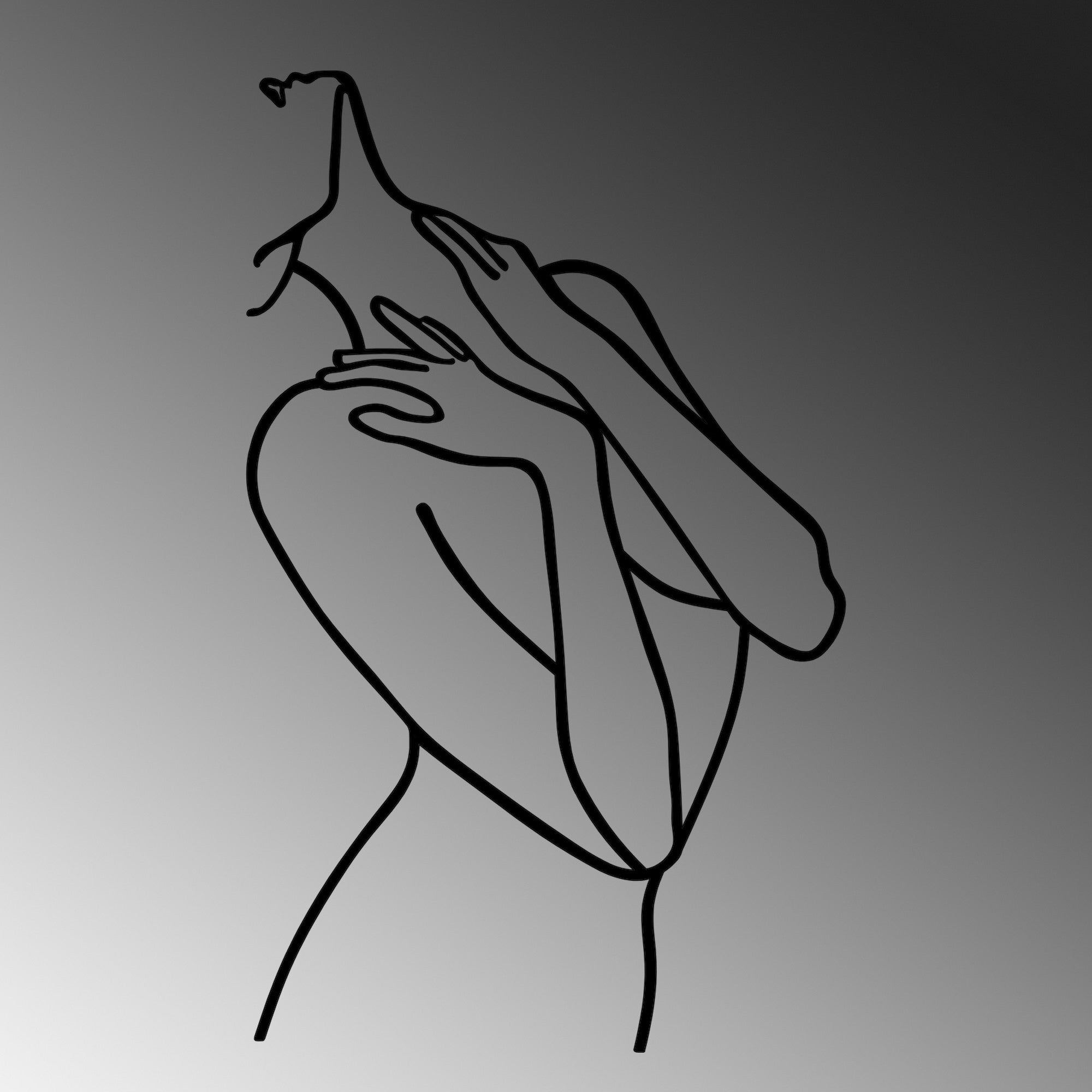 Woman Lines in Schwarz präsentiert im Onlineshop von KAQTU Design AG. Wanddeko ist von Wallity