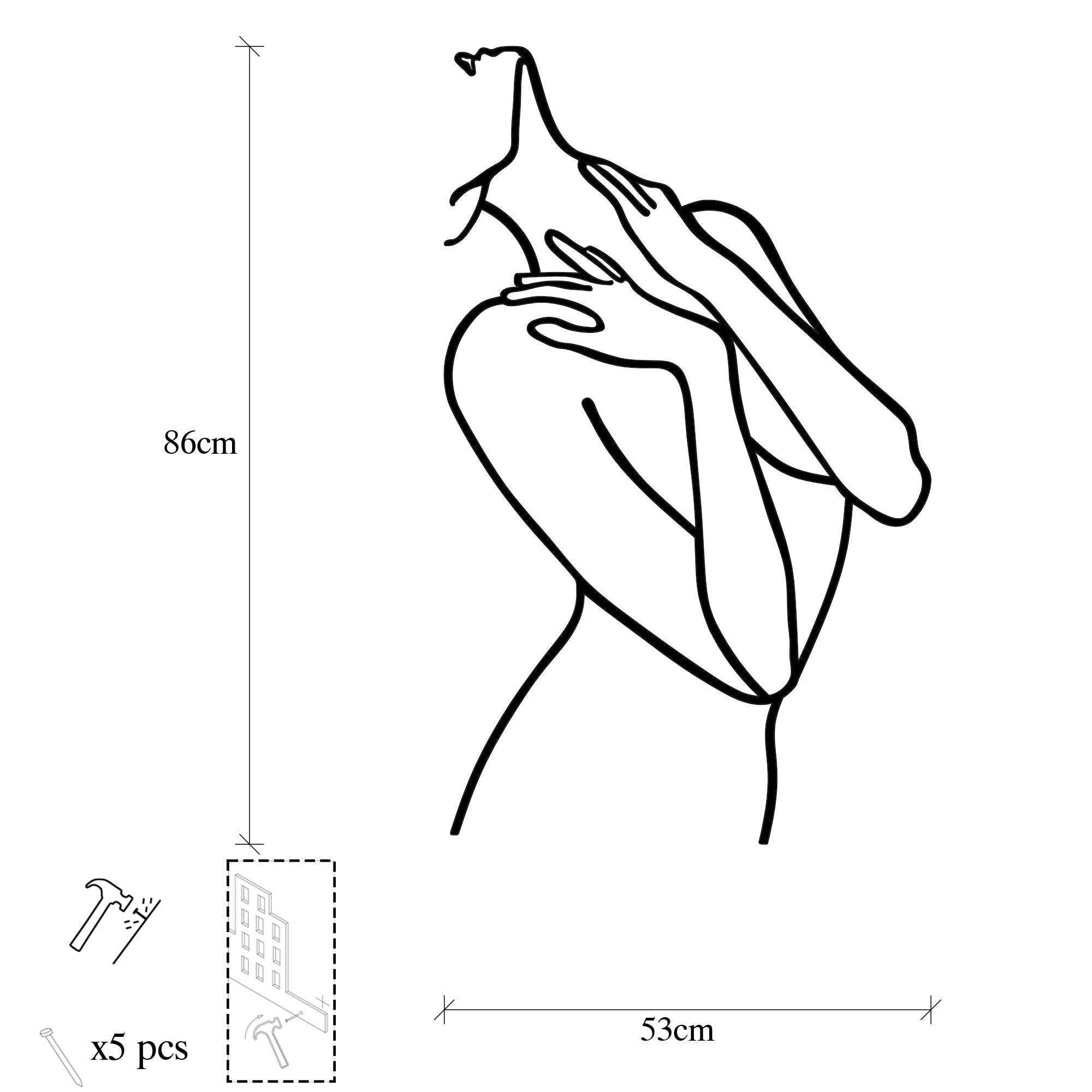 Woman Lines in Schwarz präsentiert im Onlineshop von KAQTU Design AG. Wanddeko ist von Wallity