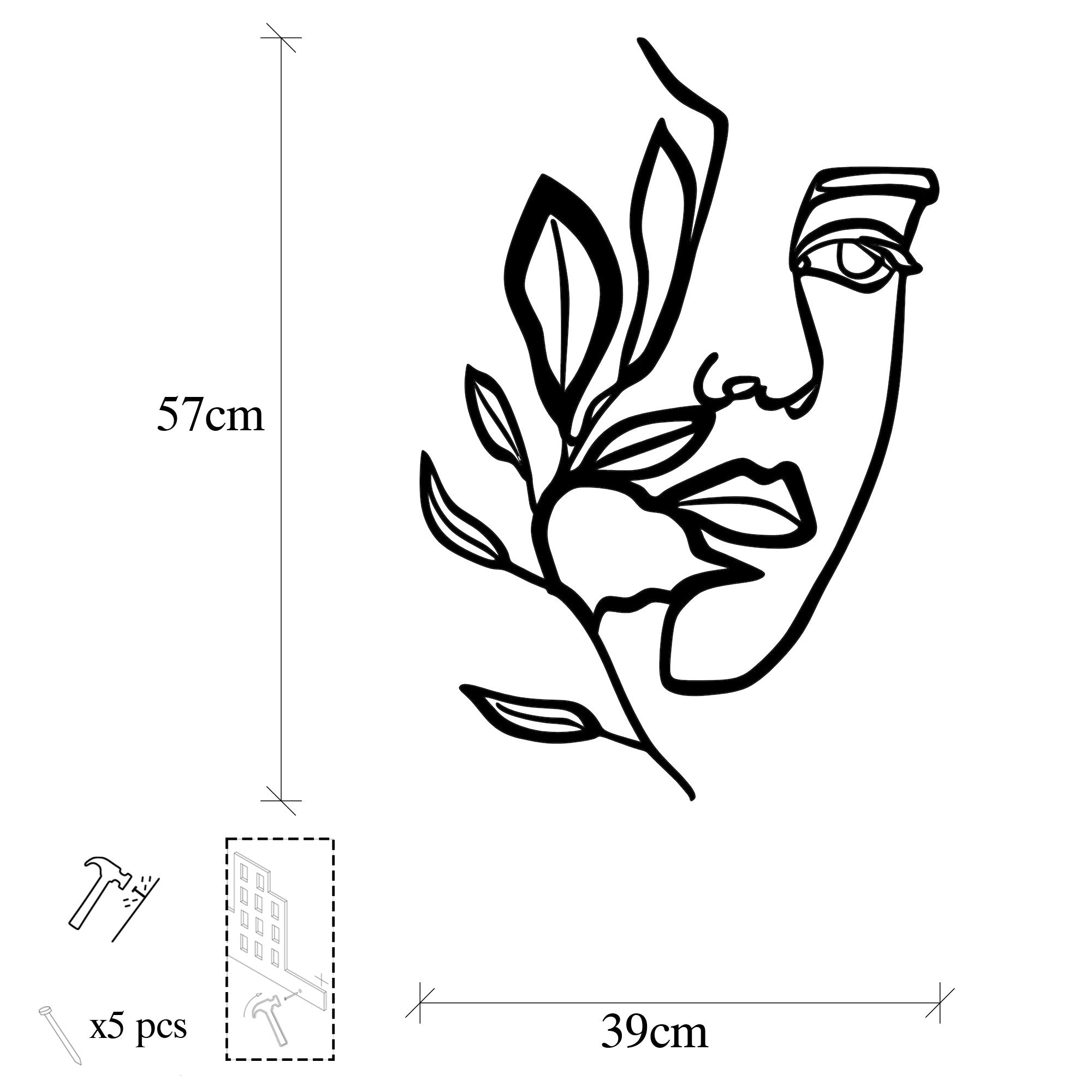 Woman Face Behind The Branch in Schwarz präsentiert im Onlineshop von KAQTU Design AG. Wanddeko ist von Wallity