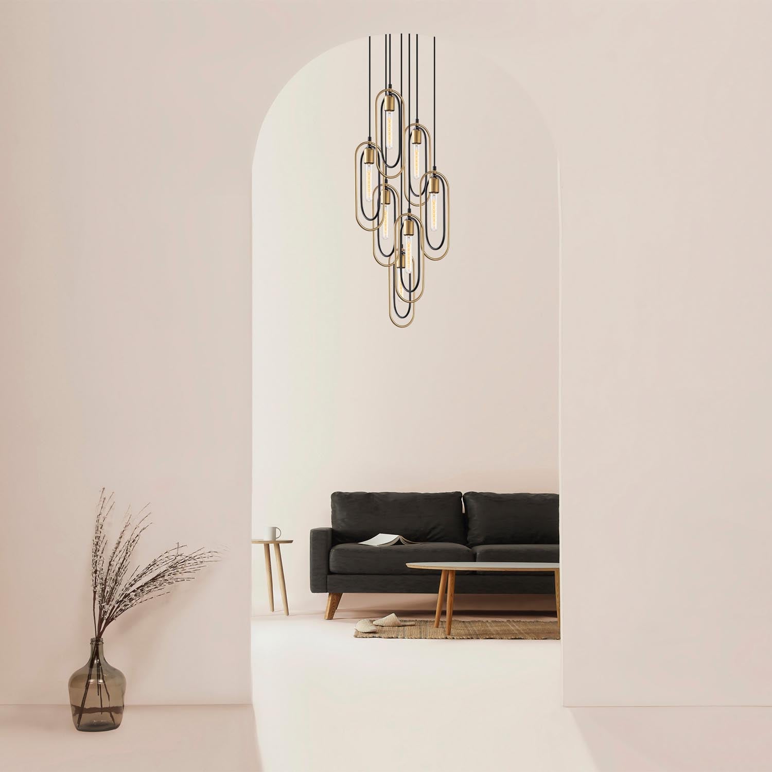 Cerco - 2051 in Schwarz Gold präsentiert im Onlineshop von KAQTU Design AG. Pendelleuchte ist von Opviq
